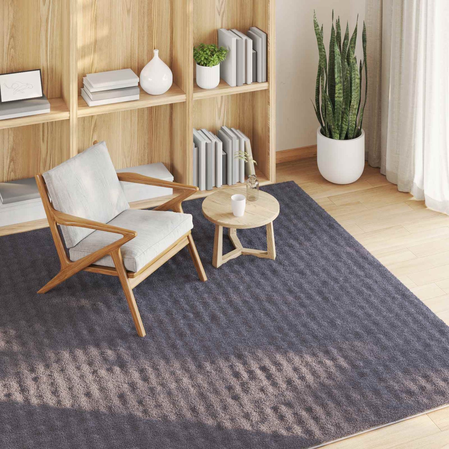 vidaXL Χαλιά χώρου τετράγωνο Ανθρακί 120 x 120 cm