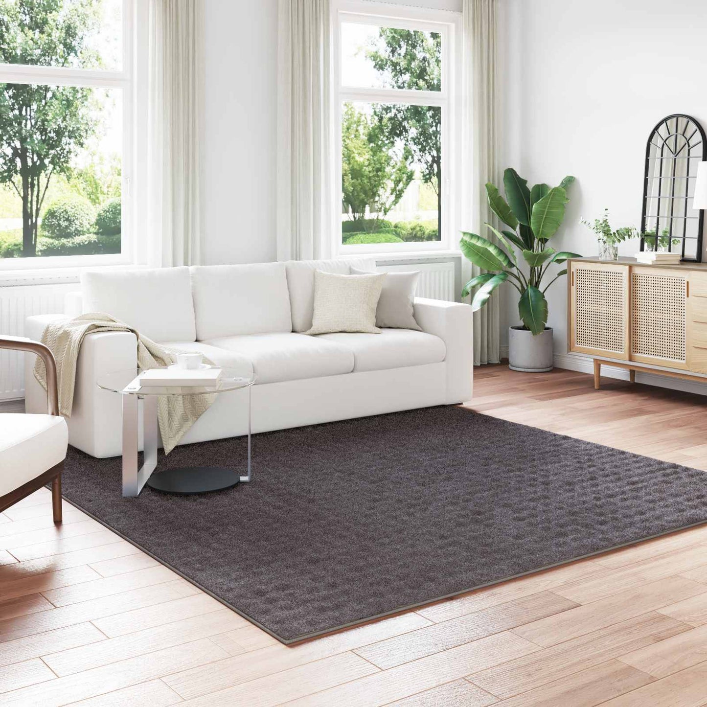 vidaXL Χαλιά χώρου τετράγωνο Ανθρακί 240 x 240 cm