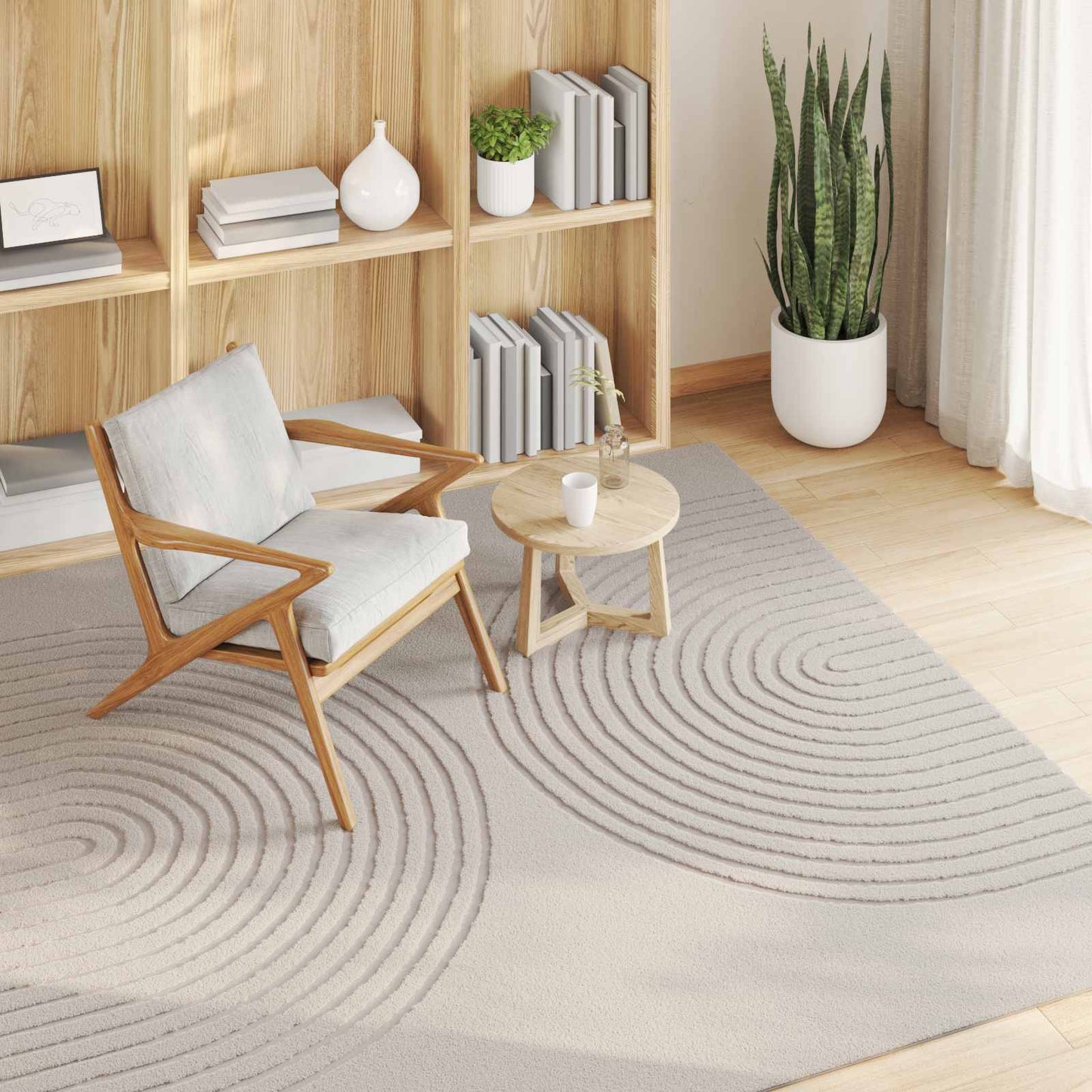 vidaXL Χαλιά χώρου τετράγωνο GALATI Κρεμ 200 x 200 cm Πολυεστέρας