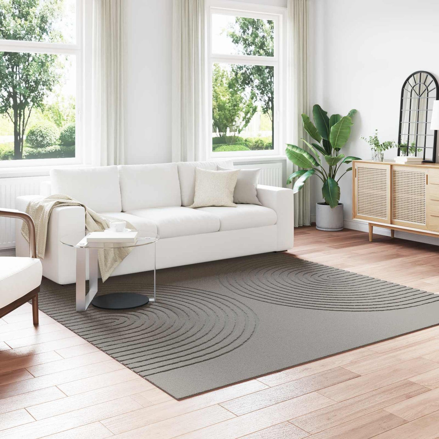 vidaXL Χαλιά χώρου τετράγωνο GALATI Γκρι 240 x 240 cm Πολυεστέρας