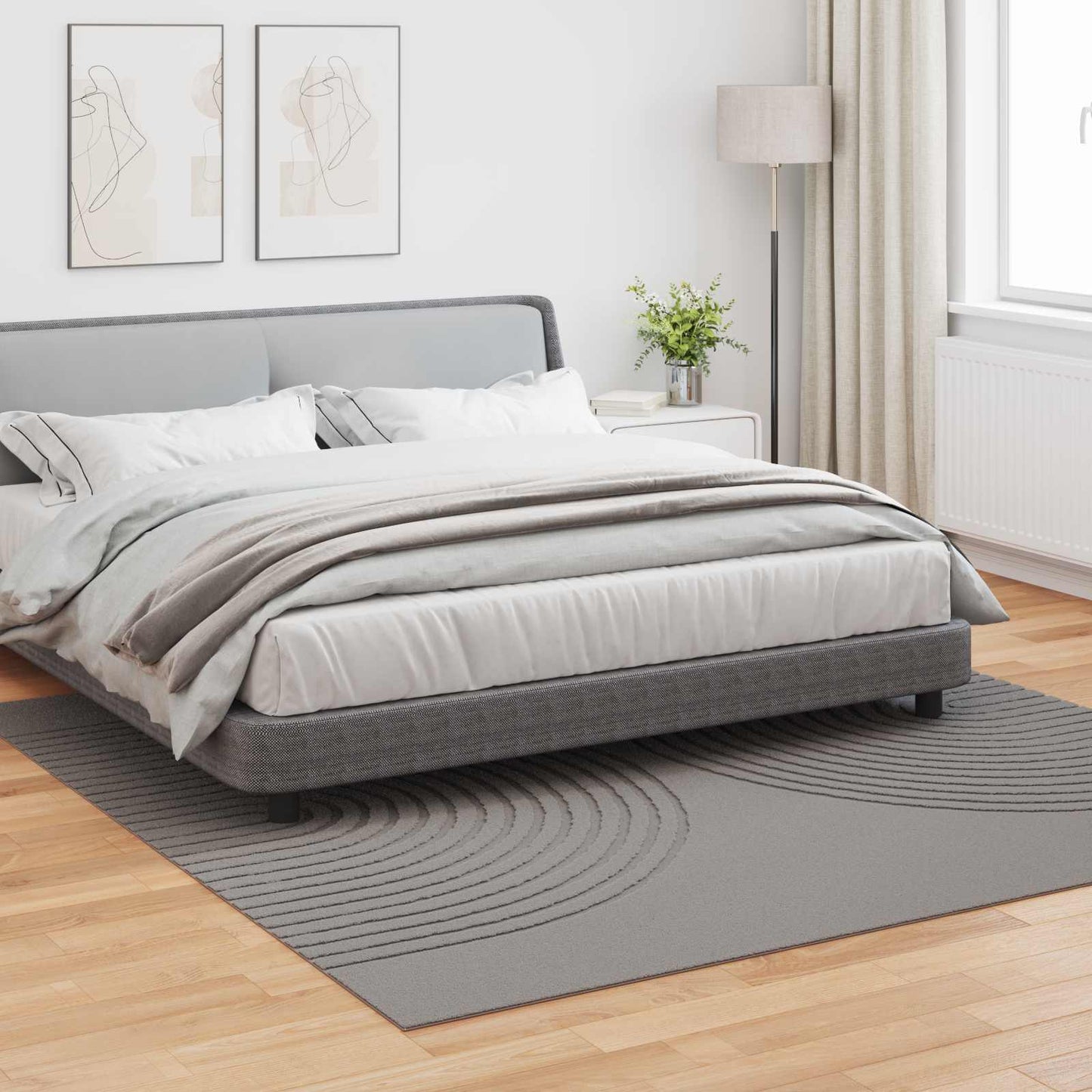 vidaXL Χαλιά χώρου τετράγωνο GALATI Γκρι 240 x 240 cm Πολυεστέρας