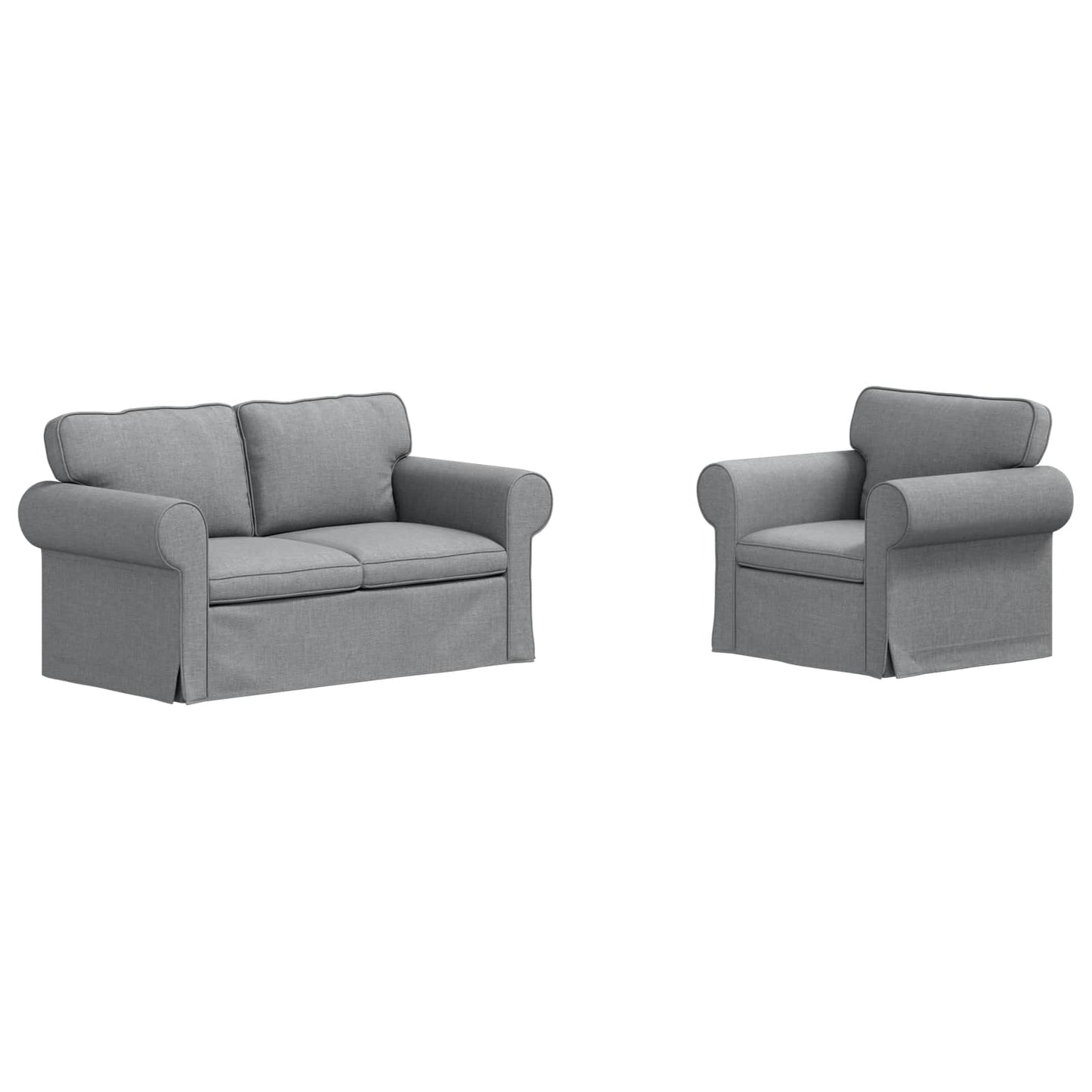 vidaXL Σετ Καναπέ 2 pcs Ανοιχτό γκρι 155 x 82 x 80 εκ ύφασμα