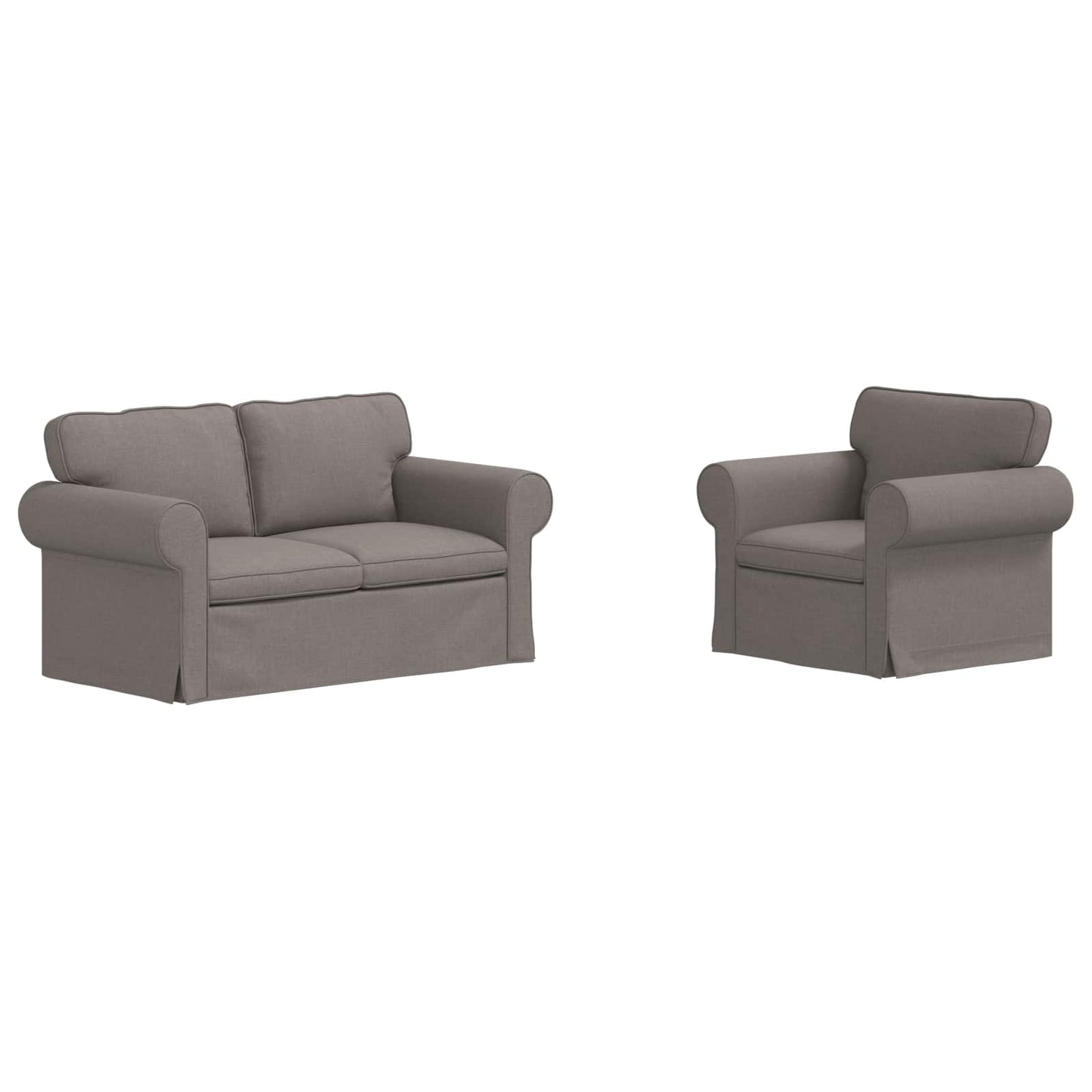 vidaXL Σετ Καναπέ 2 pcs Taupe 155 x 82 x 80 εκ ύφασμα
