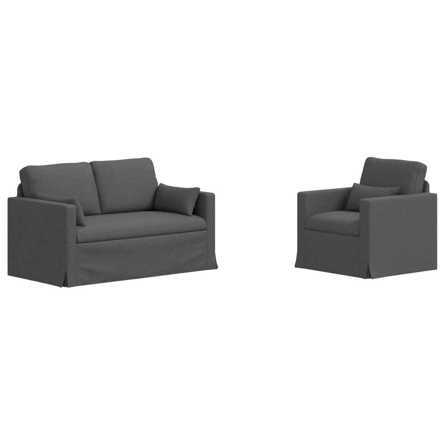 vidaXL Σετ Καναπέ 2 pcs Σκούρο Γκρι 139 x 78 x 80 εκ ύφασμα