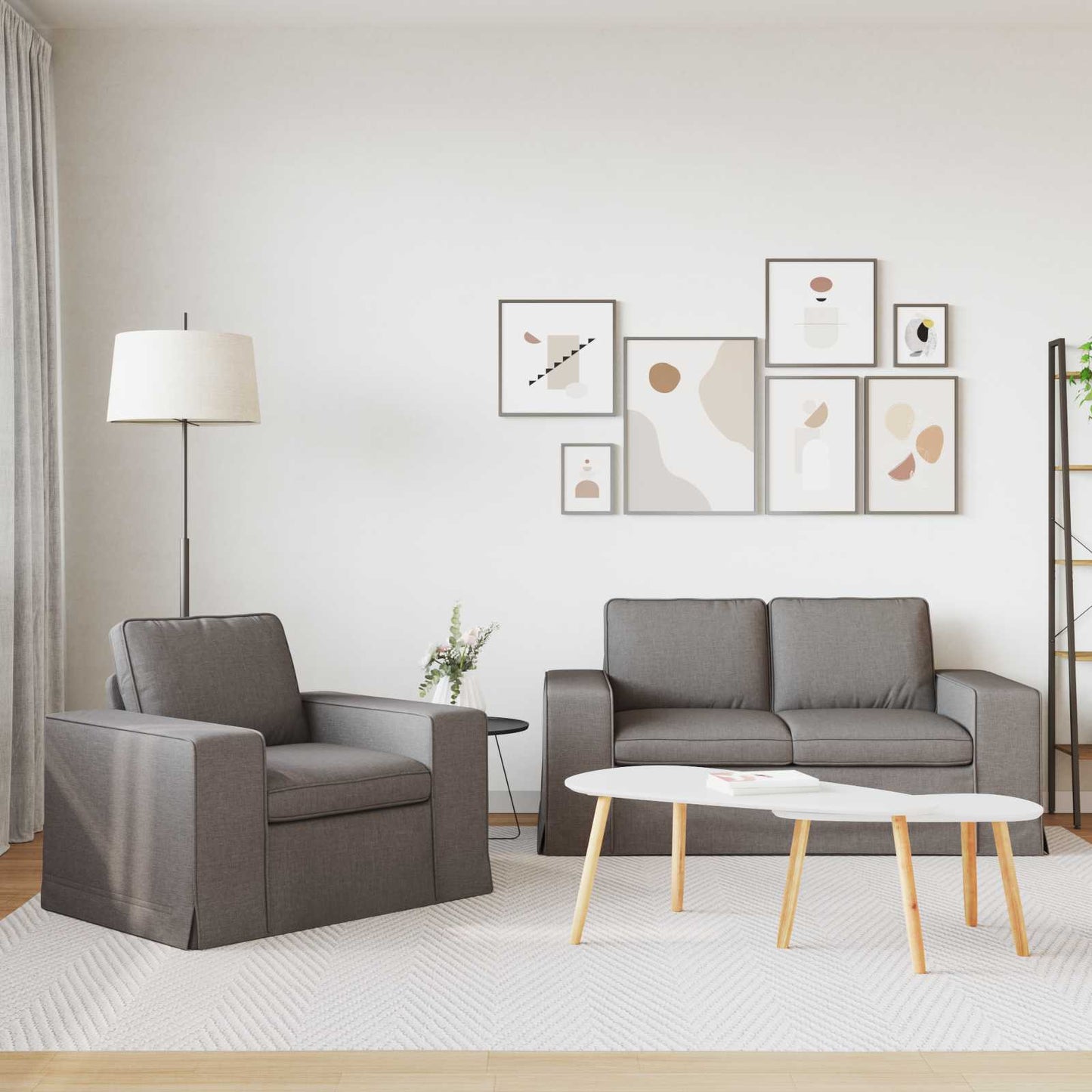 vidaXL Σετ Καναπέ 2 pcs Taupe 162 x 80 x 82 εκ ύφασμα