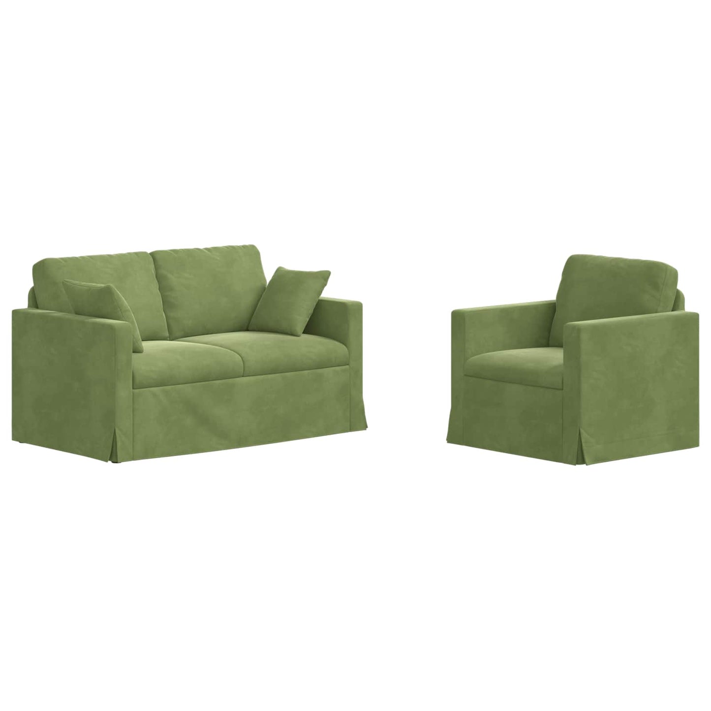 vidaXL Σετ Καναπέ 2 pcs Ανοιχτό Πράσινο 138 x 78 x 80 εκ Βελούδο