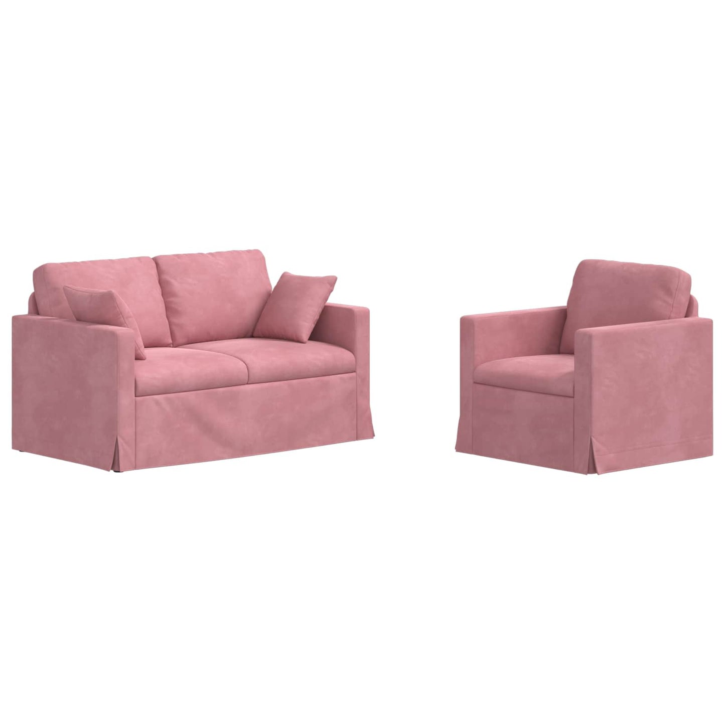 vidaXL Σετ Καναπέ 2 pcs Ροζ 138 x 78 x 80 εκ Βελούδο