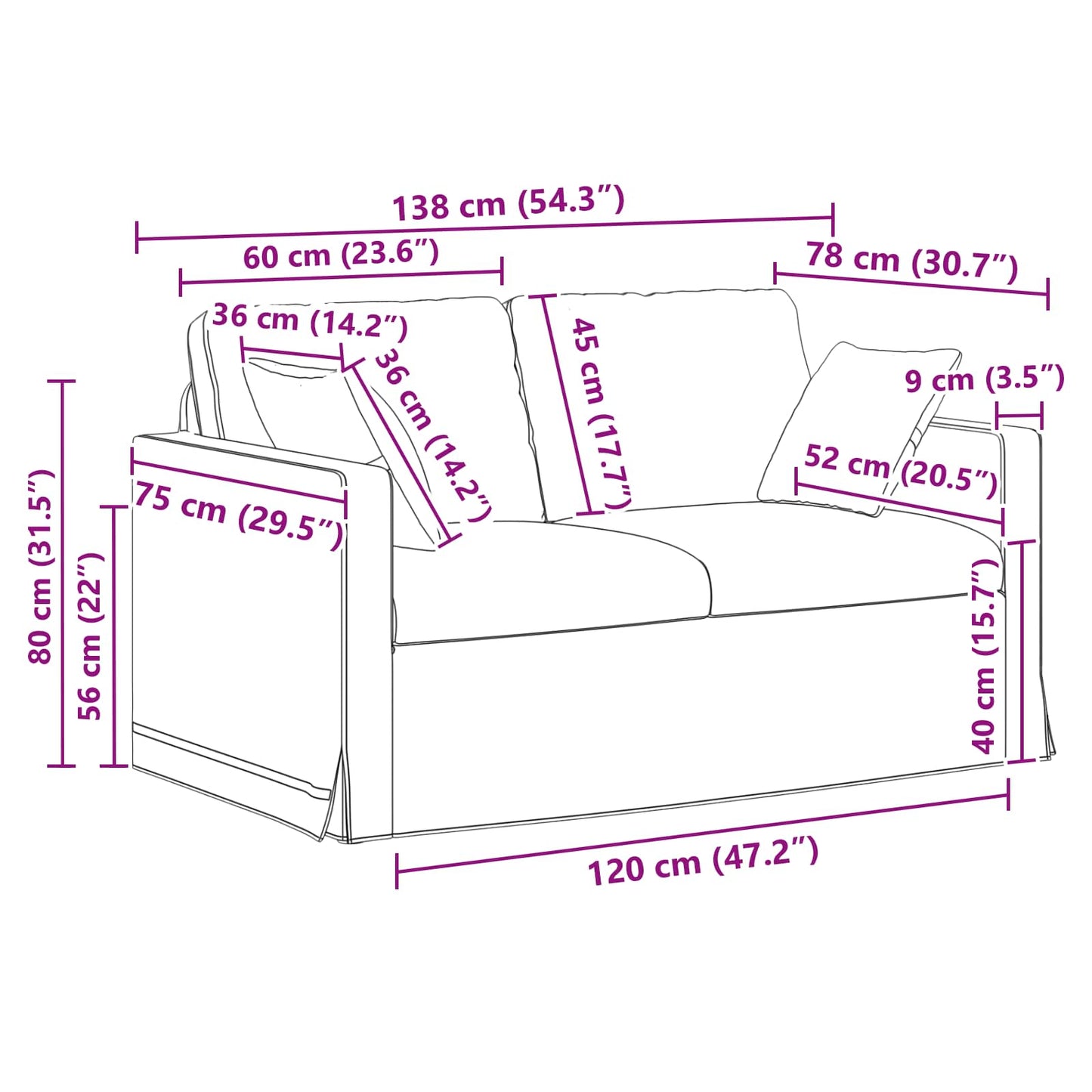 vidaXL Σετ Καναπέ 2 pcs Ροζ 138 x 78 x 80 εκ Βελούδο