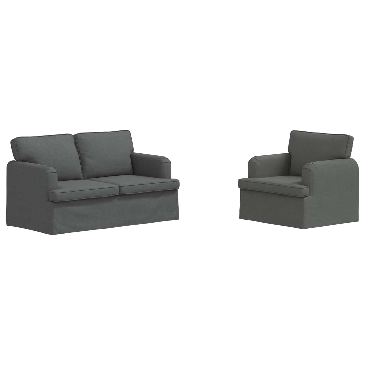 vidaXL Σετ Καναπέ 2 pcs Σκούρο Γκρι 144 x 80 x 85 εκ ύφασμα