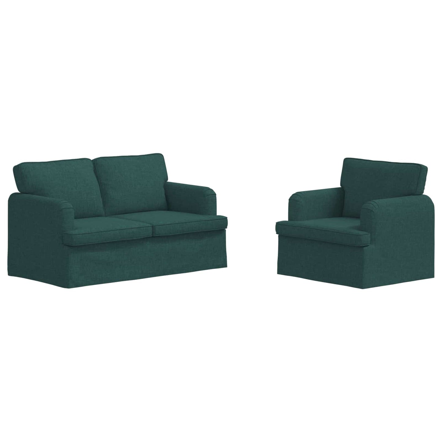 vidaXL Σετ Καναπέ 2 pcs Σκούρο Πράσινο 144 x 80 x 85 εκ ύφασμα