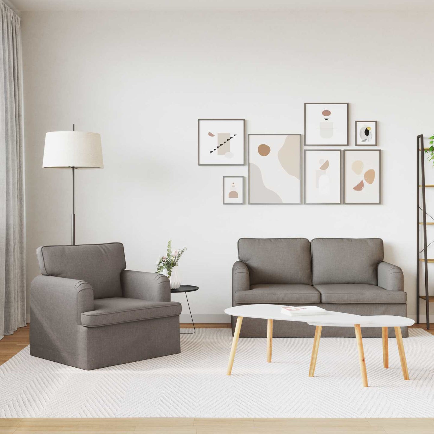vidaXL Σετ Καναπέ 2 pcs Taupe 144 x 80 x 85 εκ ύφασμα