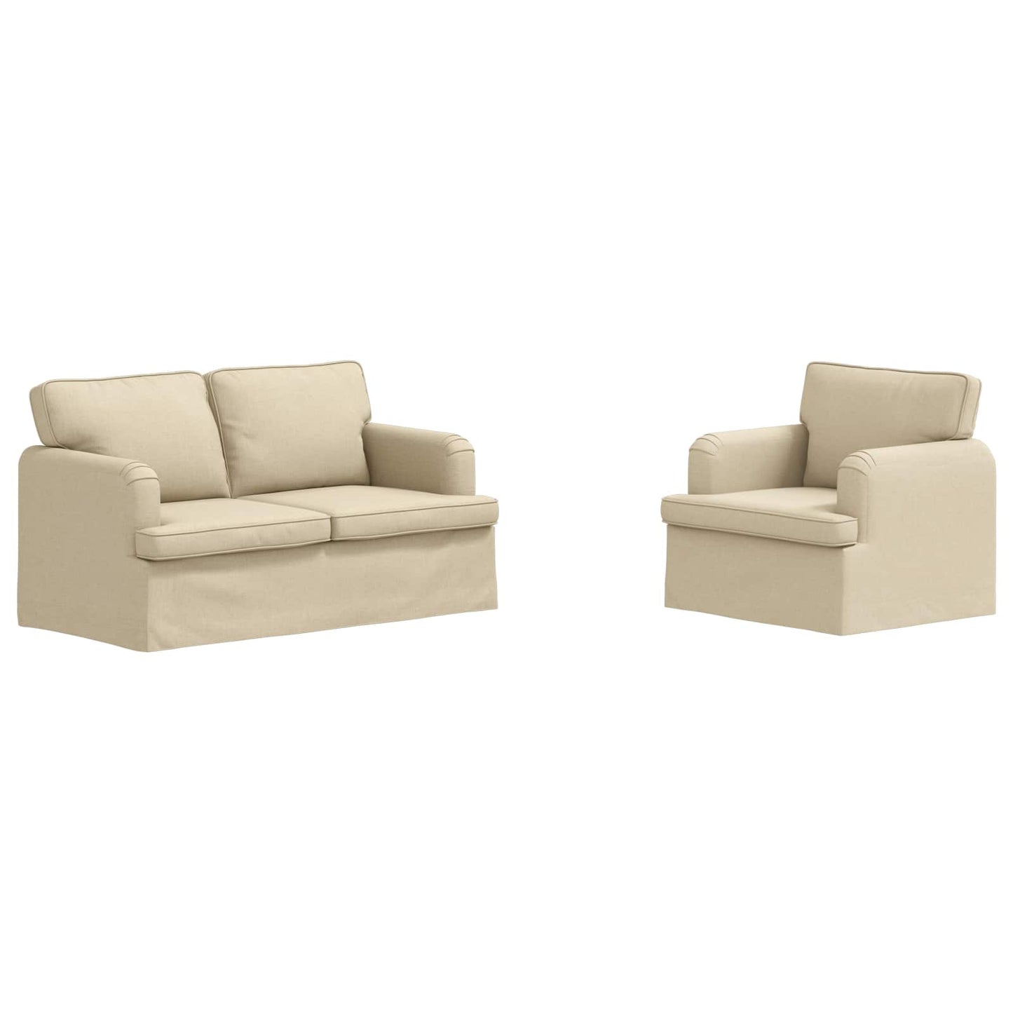 vidaXL Σετ Καναπέ 2 pcs Κρεμ 144 x 80 x 85 εκ ύφασμα