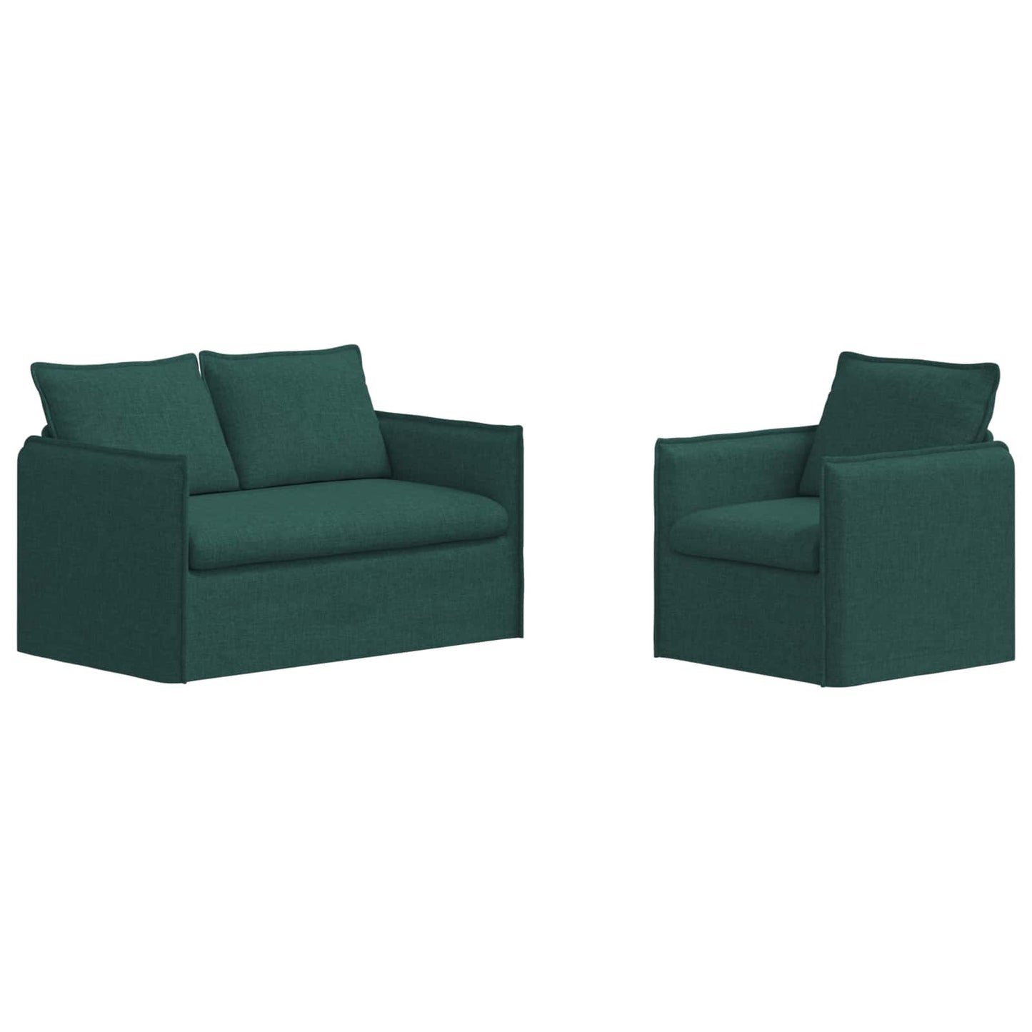 vidaXL Σετ Καναπέ 2 pcs Σκούρο Πράσινο 136 x 82 x 85 εκ Ύφασμα