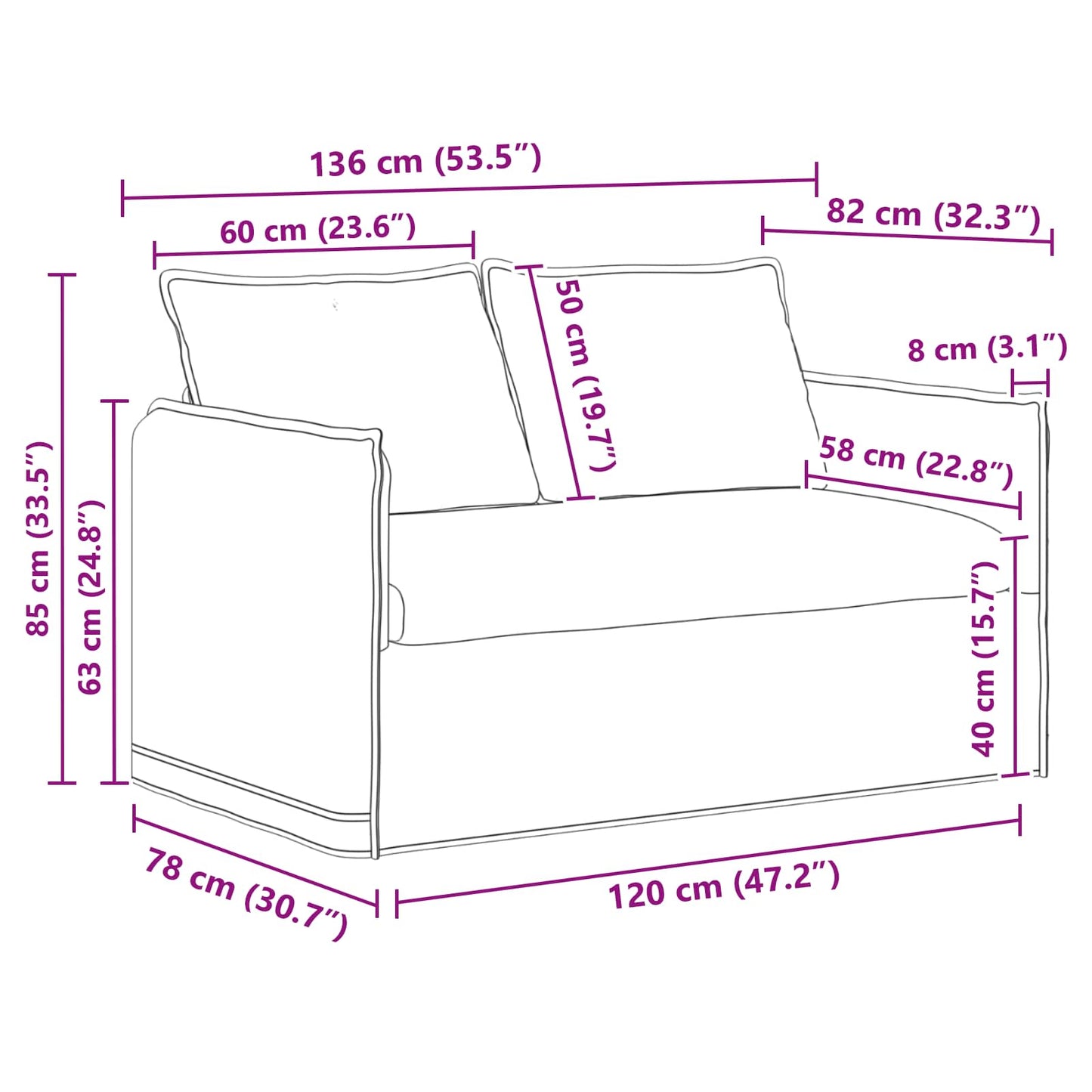 vidaXL Σετ Καναπέ 2 pcs Σκούρο Πράσινο 136 x 82 x 85 εκ Ύφασμα