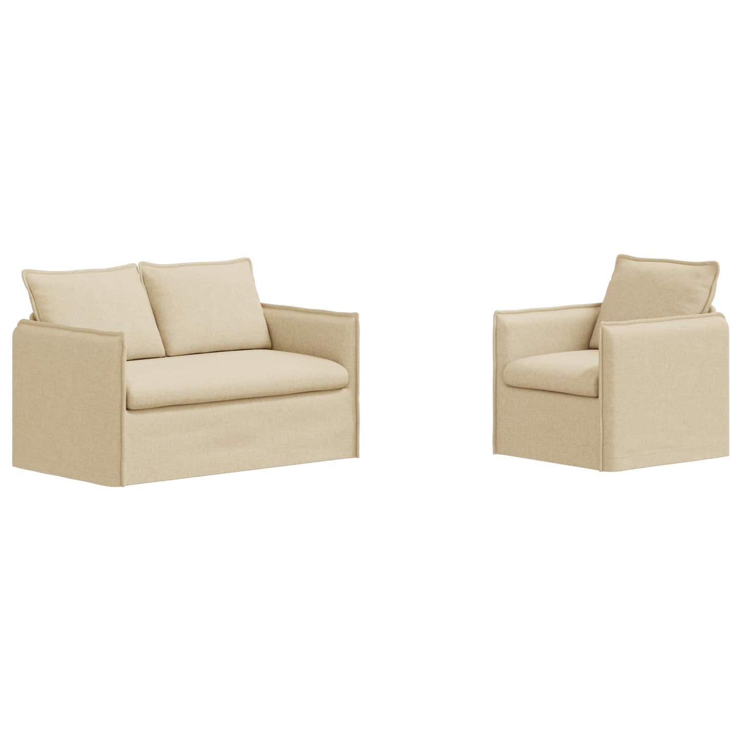 vidaXL Σετ Καναπέ 2 pcs Κρεμ 136 x 82 x 85 εκ Ύφασμα