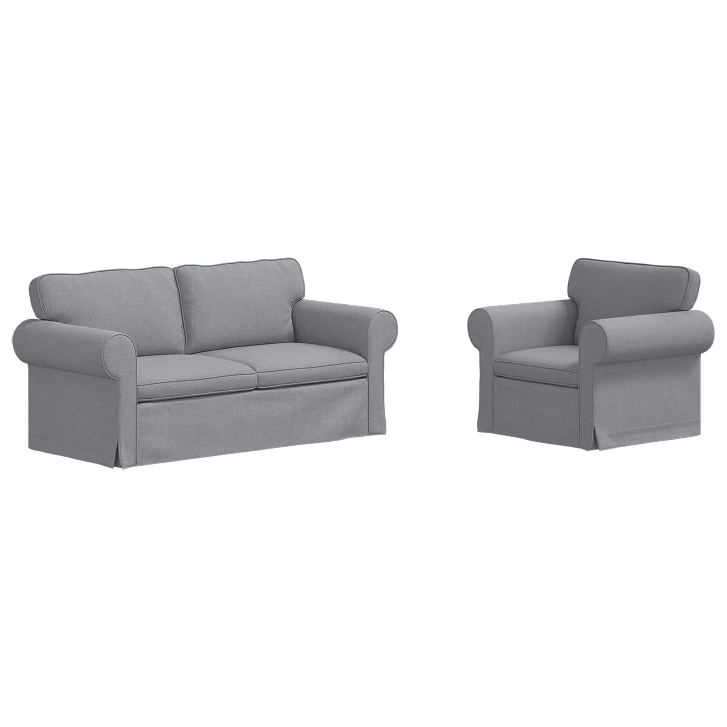 vidaXL Σετ Καναπέ 2 pcs Ανοιχτό γκρι 175 x 82 x 80 εκ ύφασμα