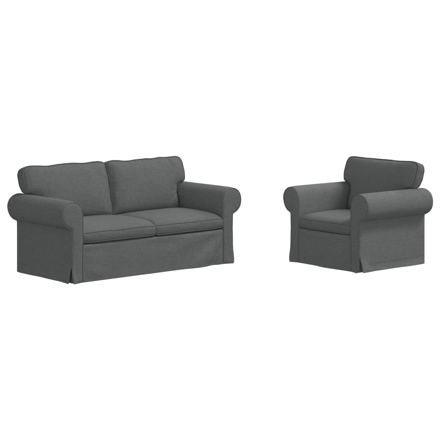 vidaXL Σετ Καναπέ 2 pcs Σκούρο Γκρι 175 x 82 x 80 εκ ύφασμα