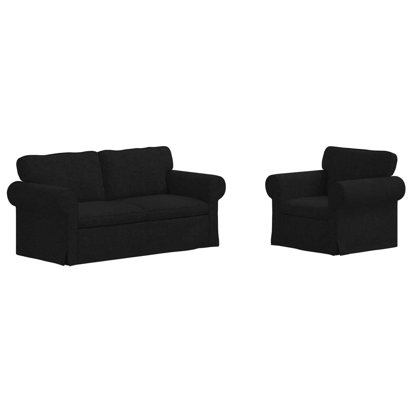 vidaXL Σετ Καναπέ 2 pcs Μαύρο 175 x 82 x 80 εκ ύφασμα