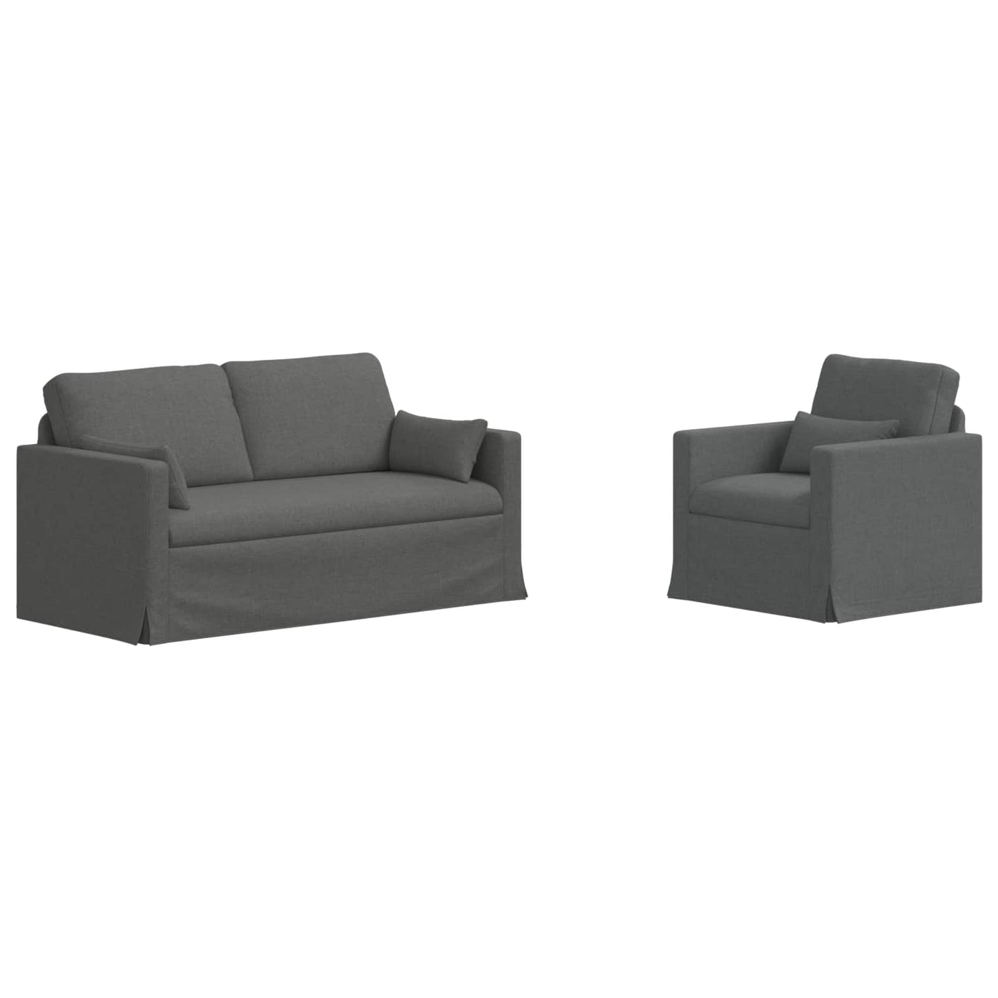vidaXL Σετ Καναπέ 2 pcs Σκούρο Γκρι 158 x 78 x 80 εκ ύφασμα