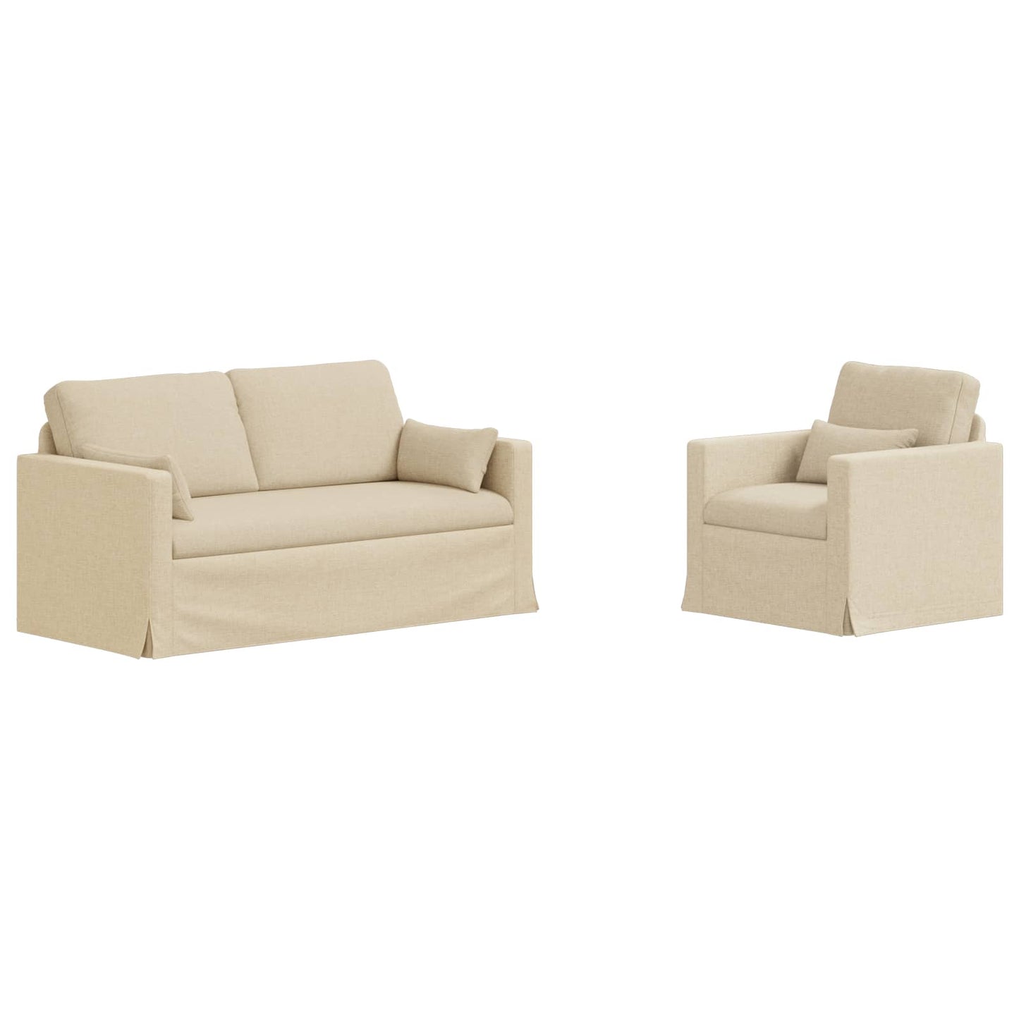 vidaXL Σετ Καναπέ 2 pcs Κρεμ 158 x 78 x 80 εκ ύφασμα