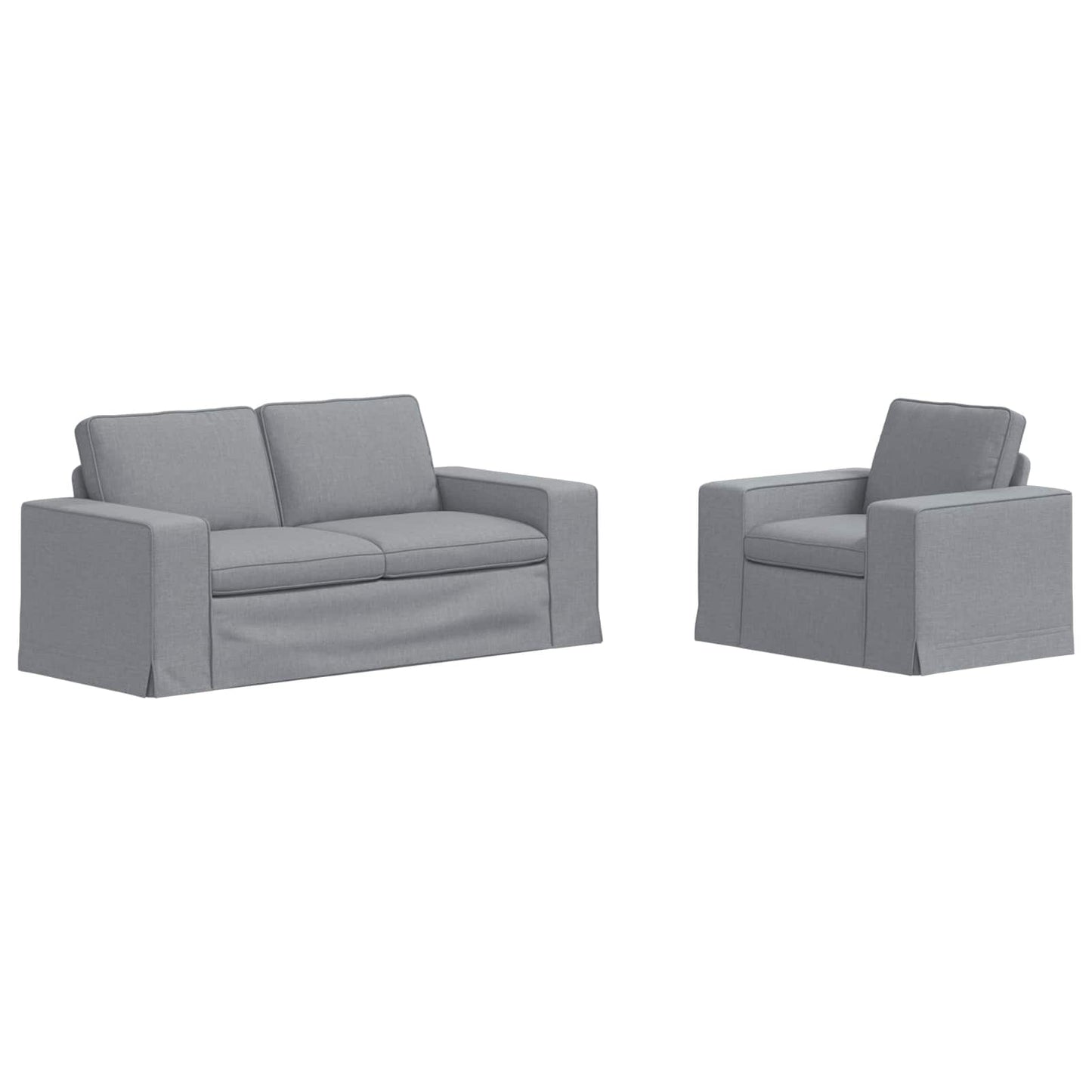 vidaXL Σετ Καναπέ 2 pcs Ανοιχτό γκρι 182 x 80 x 82 εκ ύφασμα
