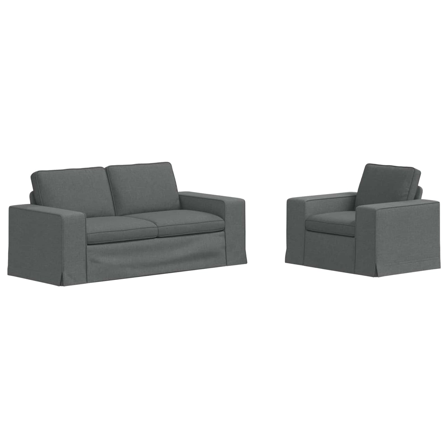 vidaXL Σετ Καναπέ 2 pcs Σκούρο Γκρι 182 x 80 x 82 εκ ύφασμα