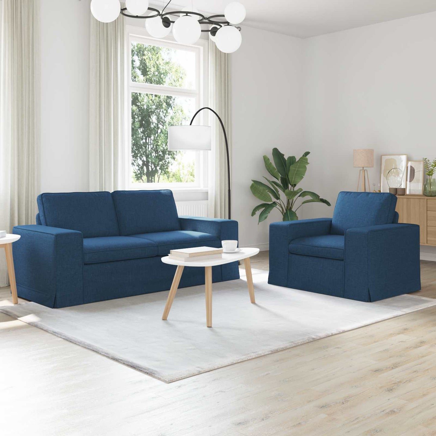 vidaXL Σετ Καναπέ 2 pcs Μπλε 182 x 80 x 82 εκ ύφασμα