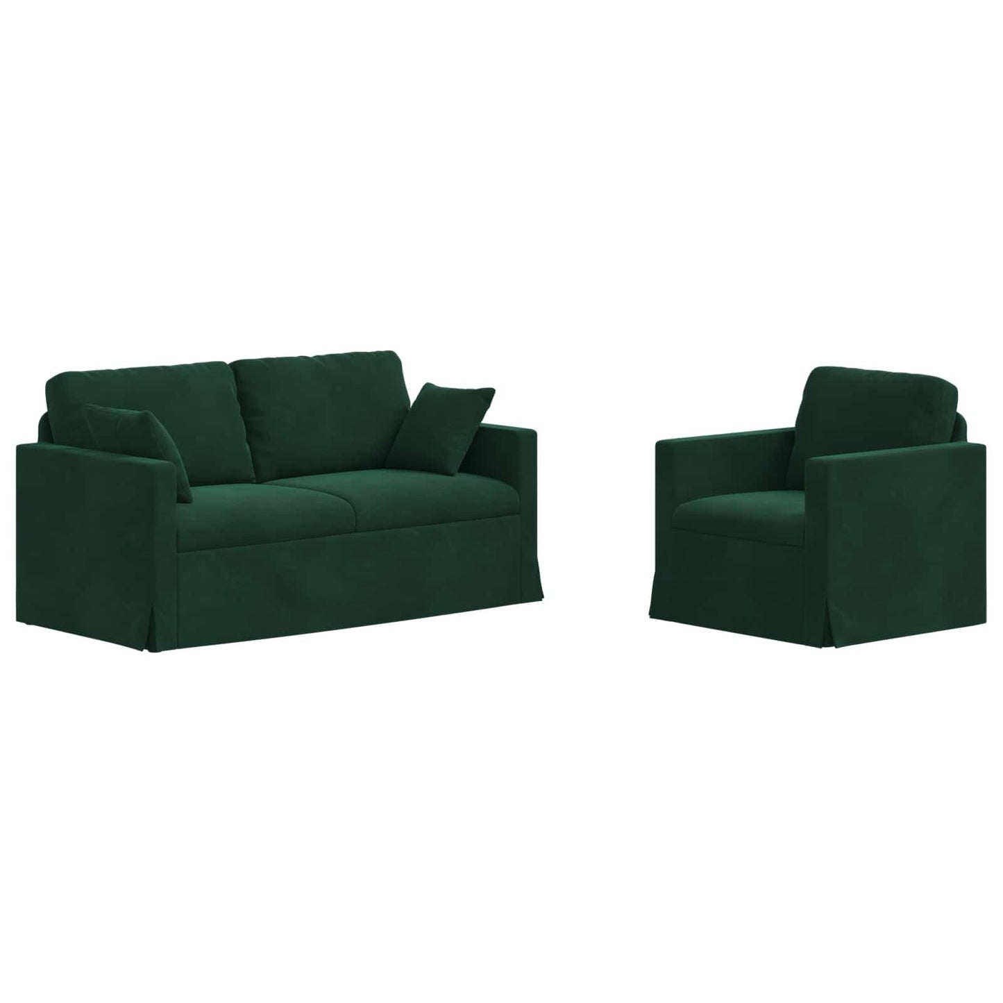 vidaXL Σετ Καναπέ 2 pcs Σκούρο Πράσινο 158 x 78 x 80 εκ Βελούδο