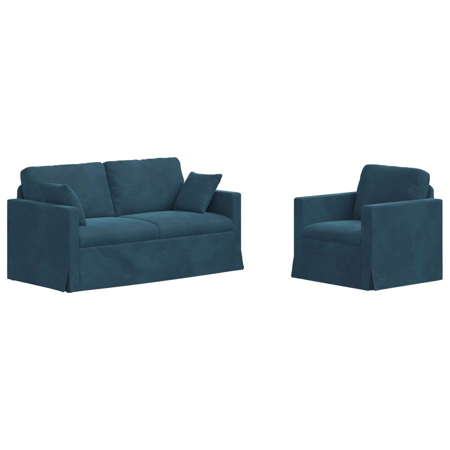 vidaXL Σετ Καναπέ 2 pcs Μπλε 158 x 78 x 80 εκ Βελούδο