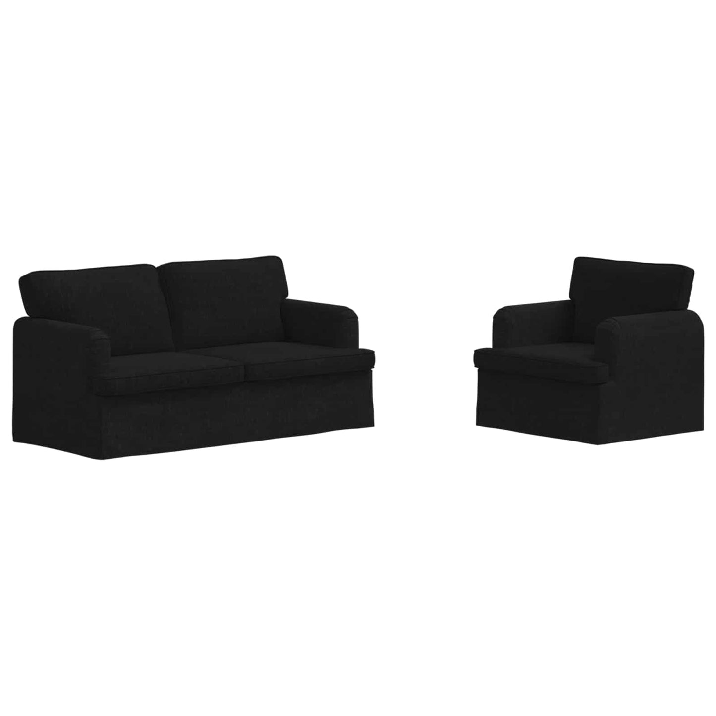 vidaXL Σετ Καναπέ 2 pcs Μαύρο 162 x 80 x 85 εκ ύφασμα
