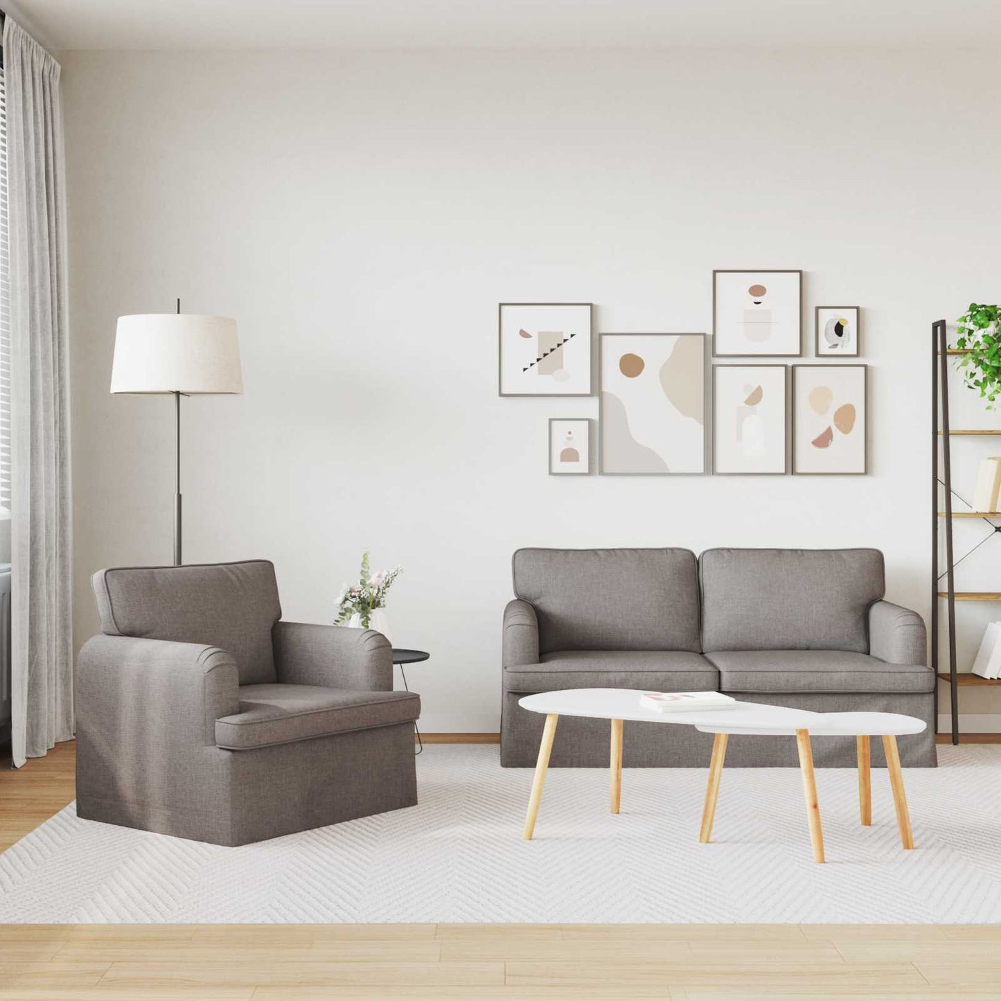 vidaXL Σετ Καναπέ 2 pcs Taupe 162 x 80 x 85 εκ ύφασμα