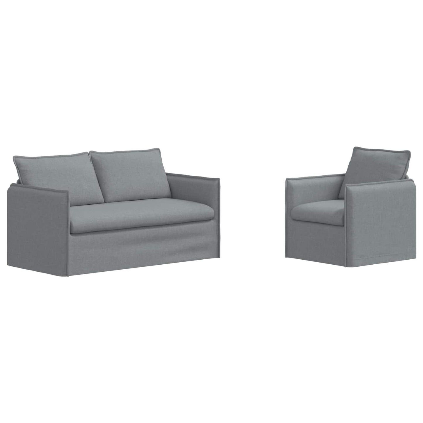 vidaXL Σετ Καναπέ 2 pcs Ανοιχτό γκρι 156 x 82 x 85 εκ Ύφασμα