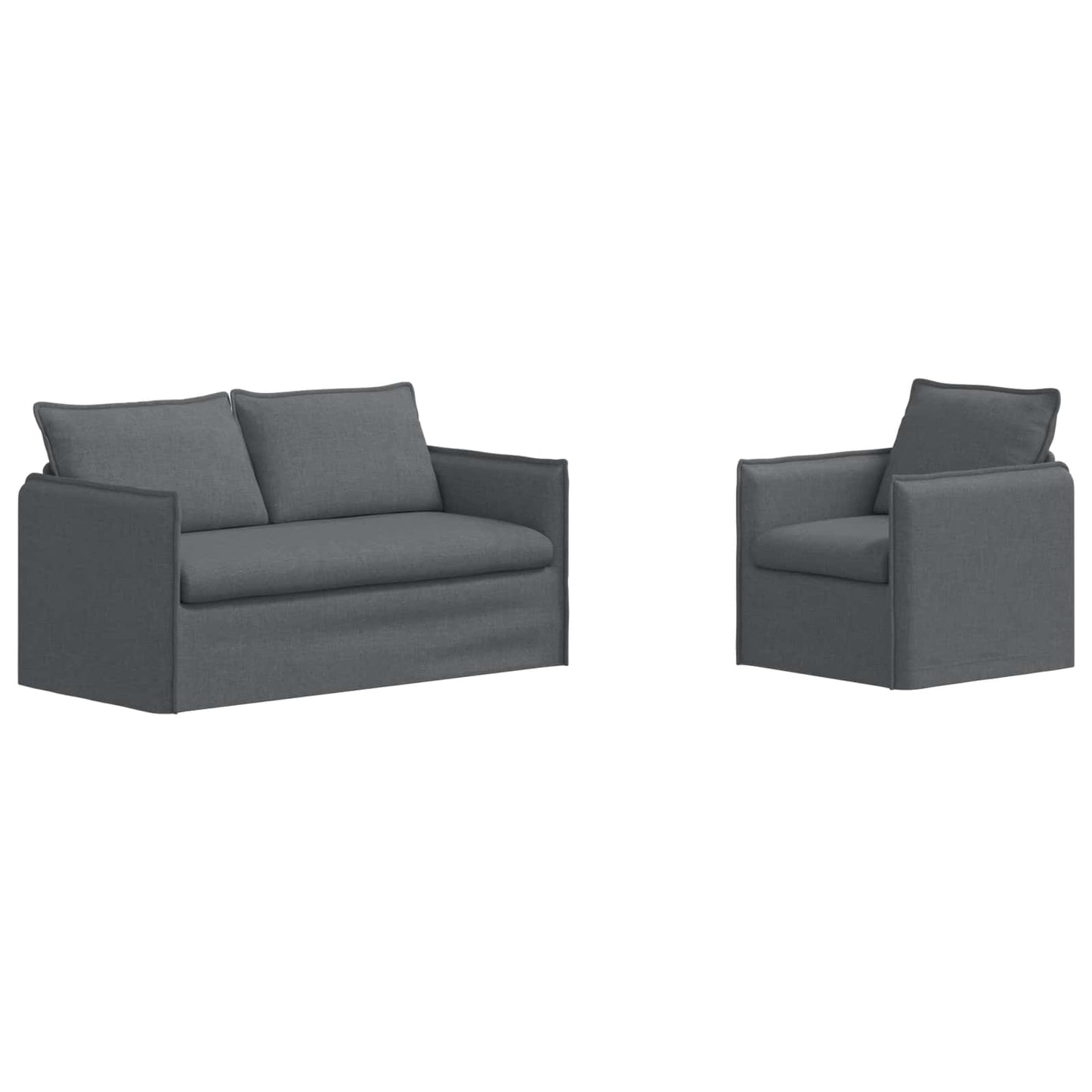 vidaXL Σετ Καναπέ 2 pcs Σκούρο Γκρι 156 x 82 x 85 εκ Ύφασμα