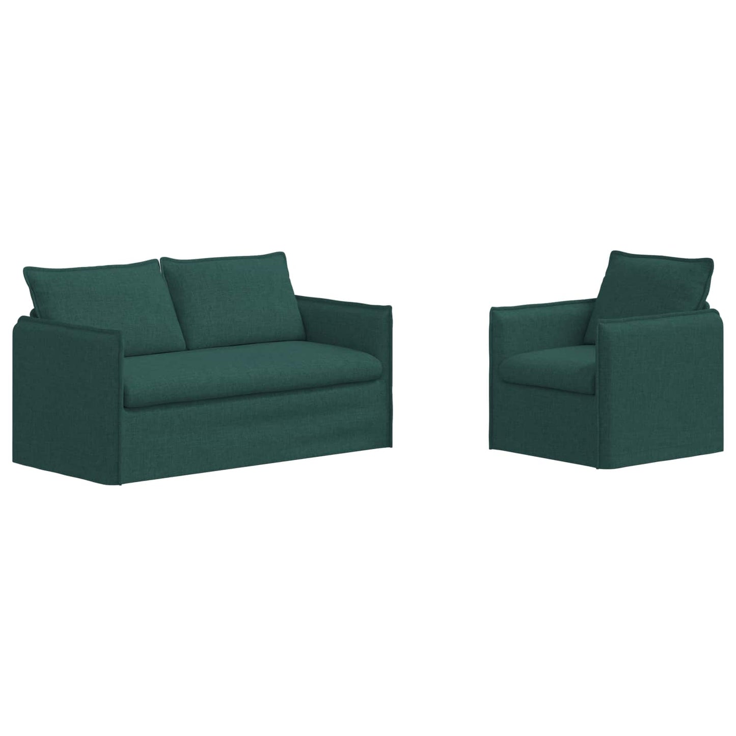 vidaXL Σετ Καναπέ 2 pcs Σκούρο Πράσινο 156 x 82 x 85 εκ Ύφασμα