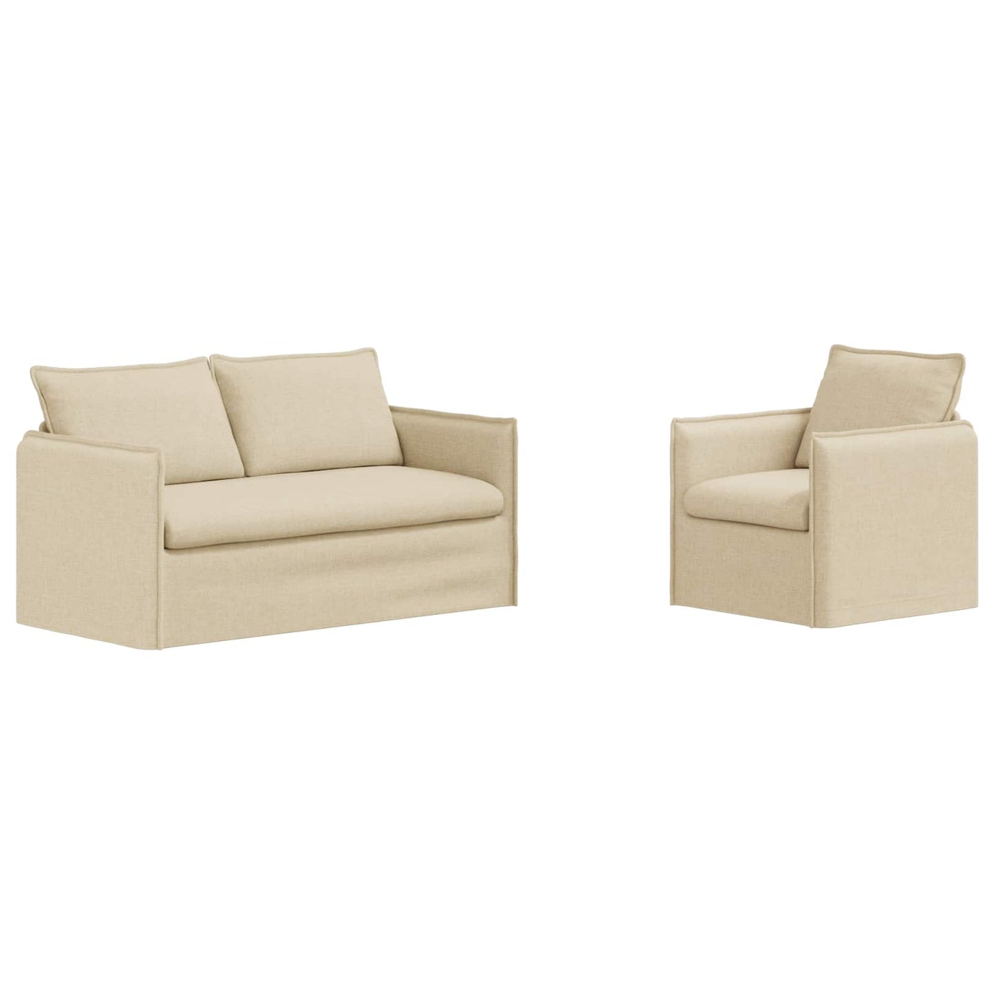 vidaXL Σετ Καναπέ 2 pcs Κρεμ 156 x 82 x 85 εκ Ύφασμα