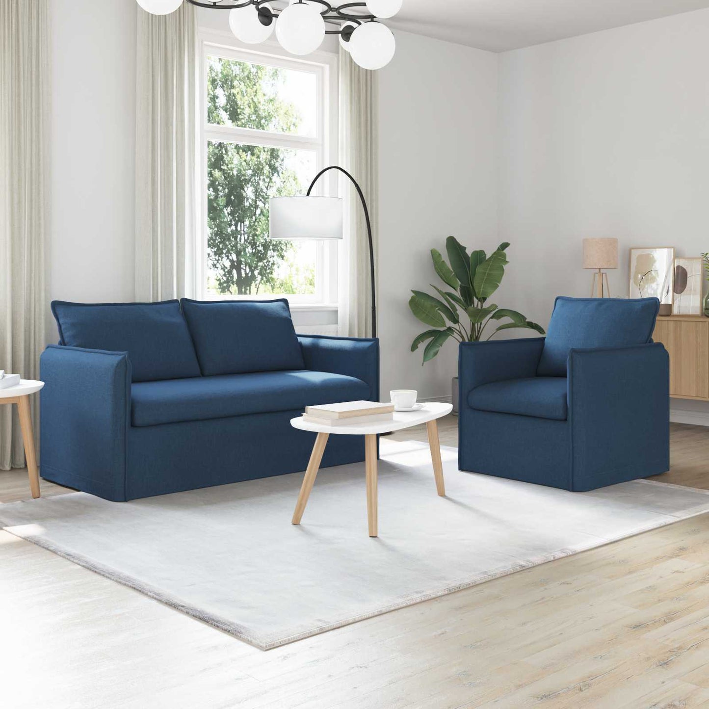 vidaXL Σετ Καναπέ 2 pcs Μπλε 156 x 82 x 85 εκ Ύφασμα