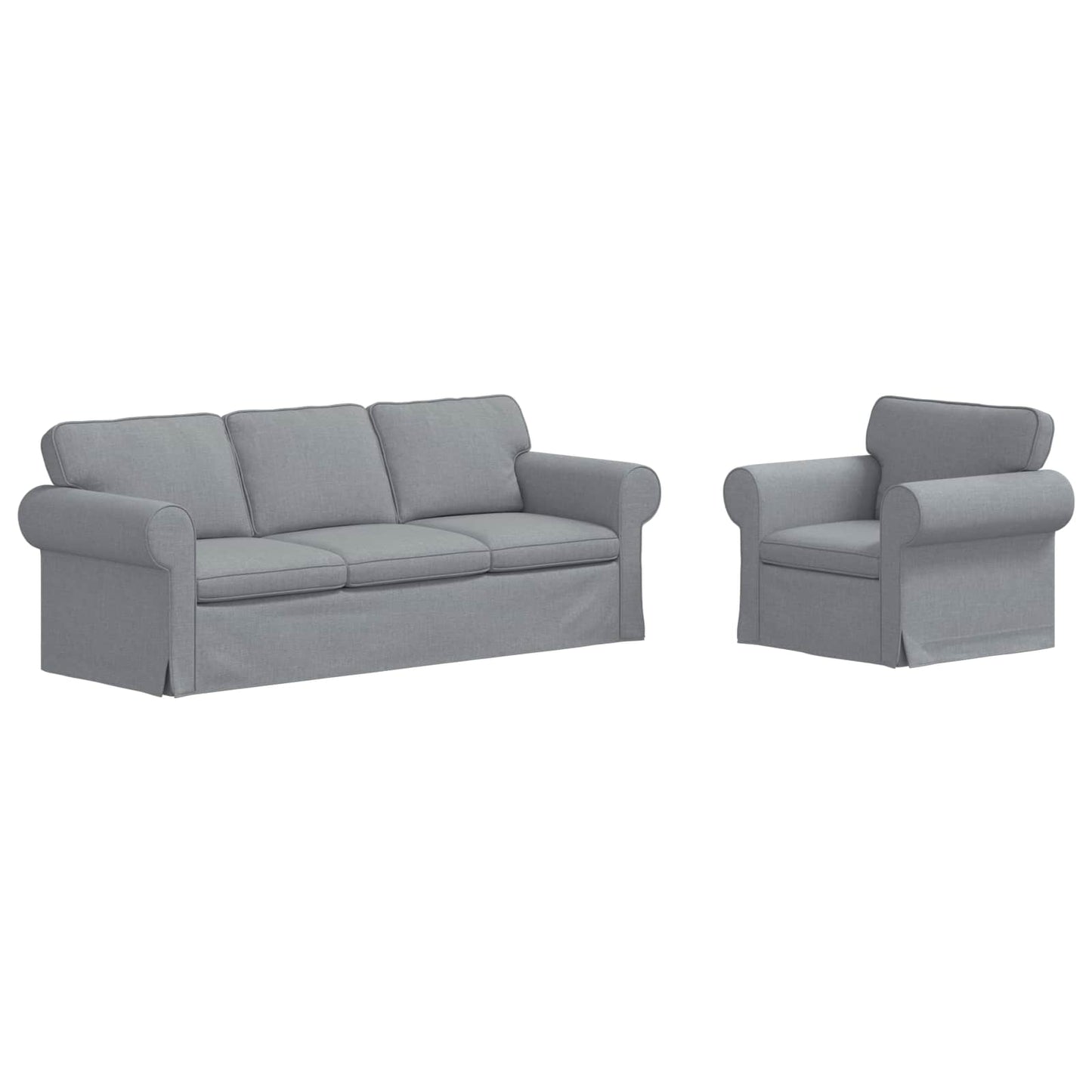 vidaXL Σετ Καναπέ 2 pcs Ανοιχτό γκρι 215 x 82 x 80 εκ ύφασμα