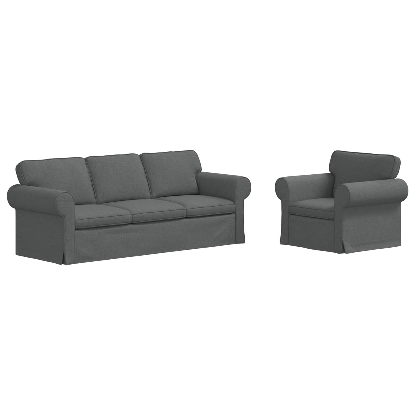 vidaXL Σετ Καναπέ 2 pcs Σκούρο Γκρι 215 x 82 x 80 εκ ύφασμα