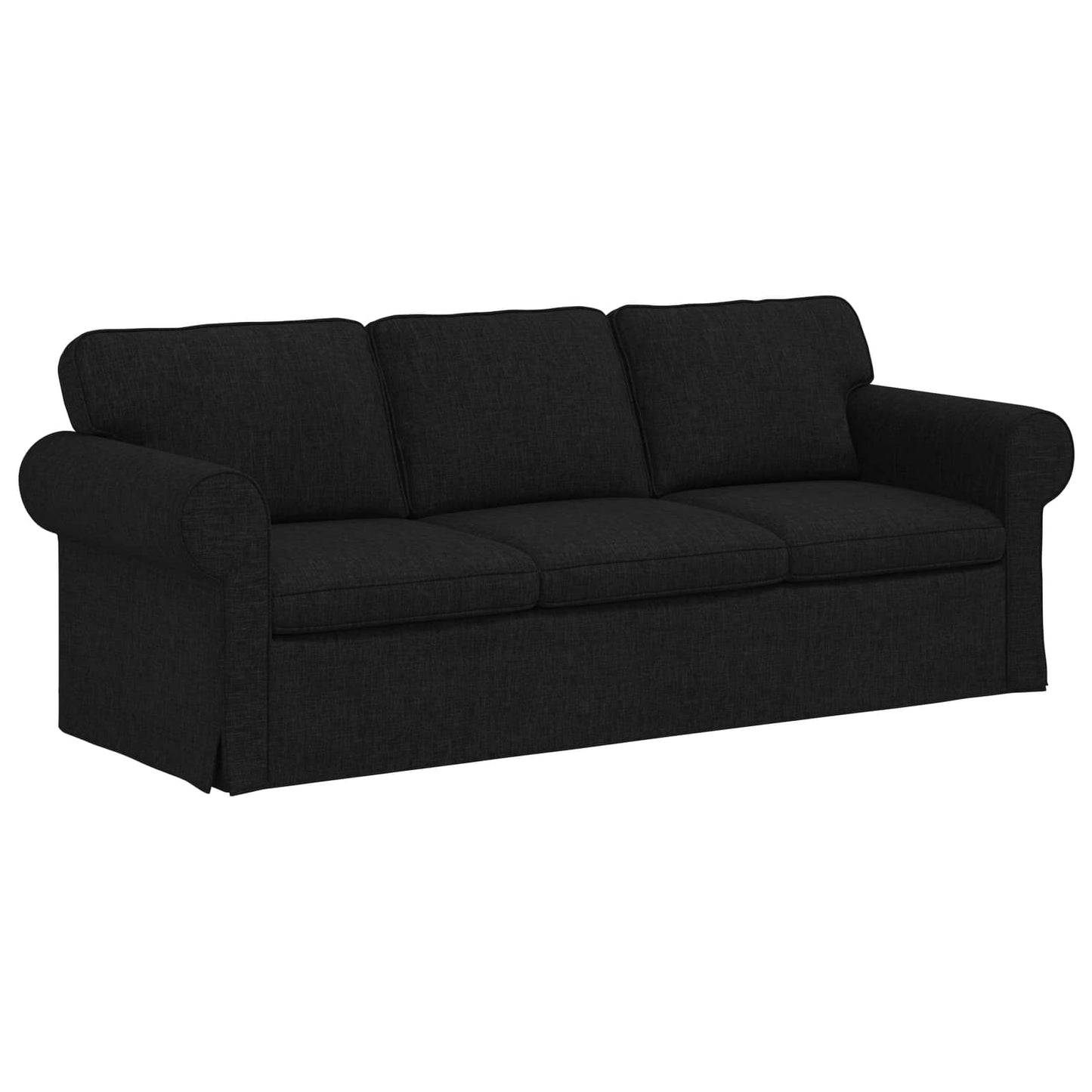 vidaXL Σετ Καναπέ 2 pcs Μαύρο 215 x 82 x 80 εκ ύφασμα