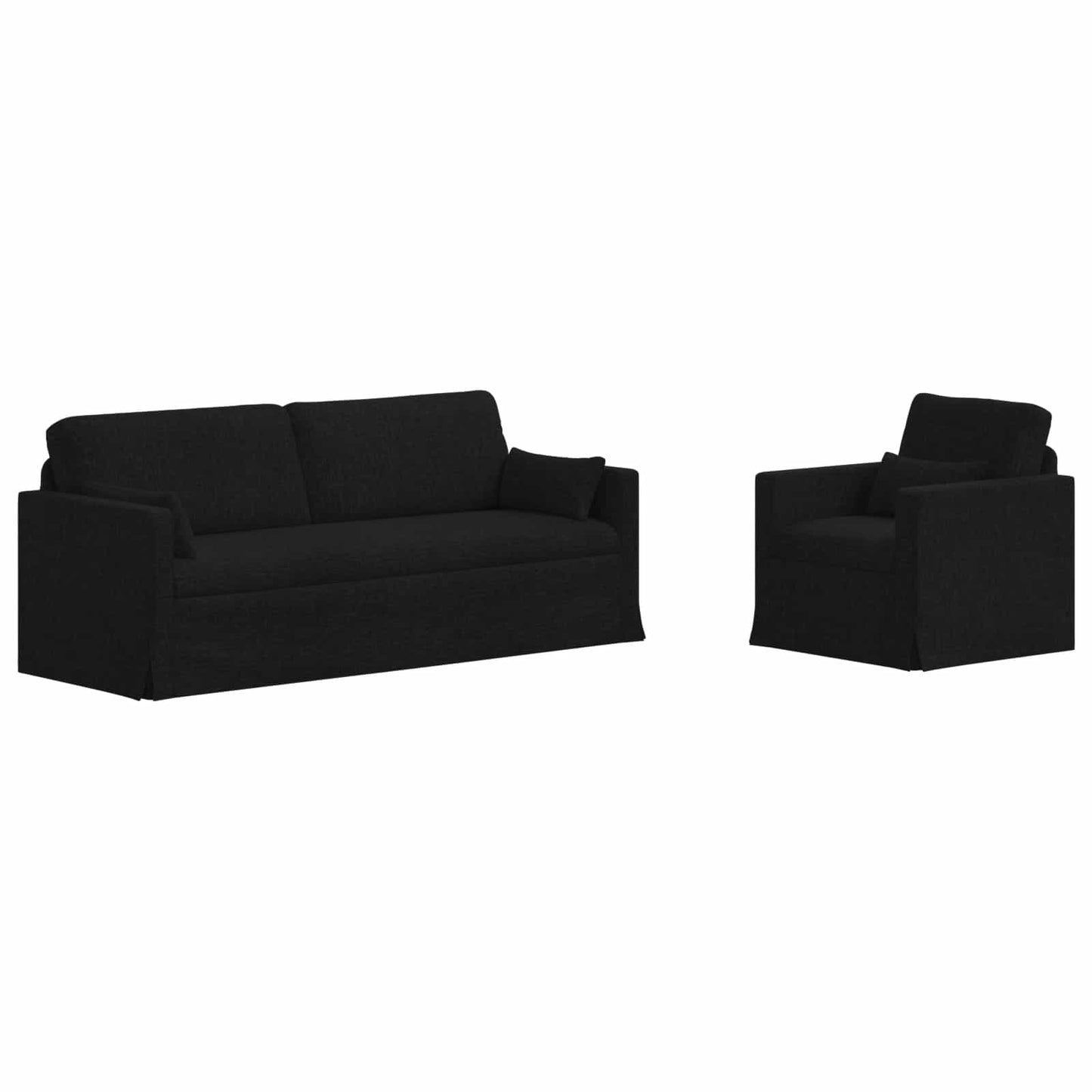 vidaXL Σετ Καναπέ 2 pcs Μαύρο 198 x 78 x 80 εκ ύφασμα