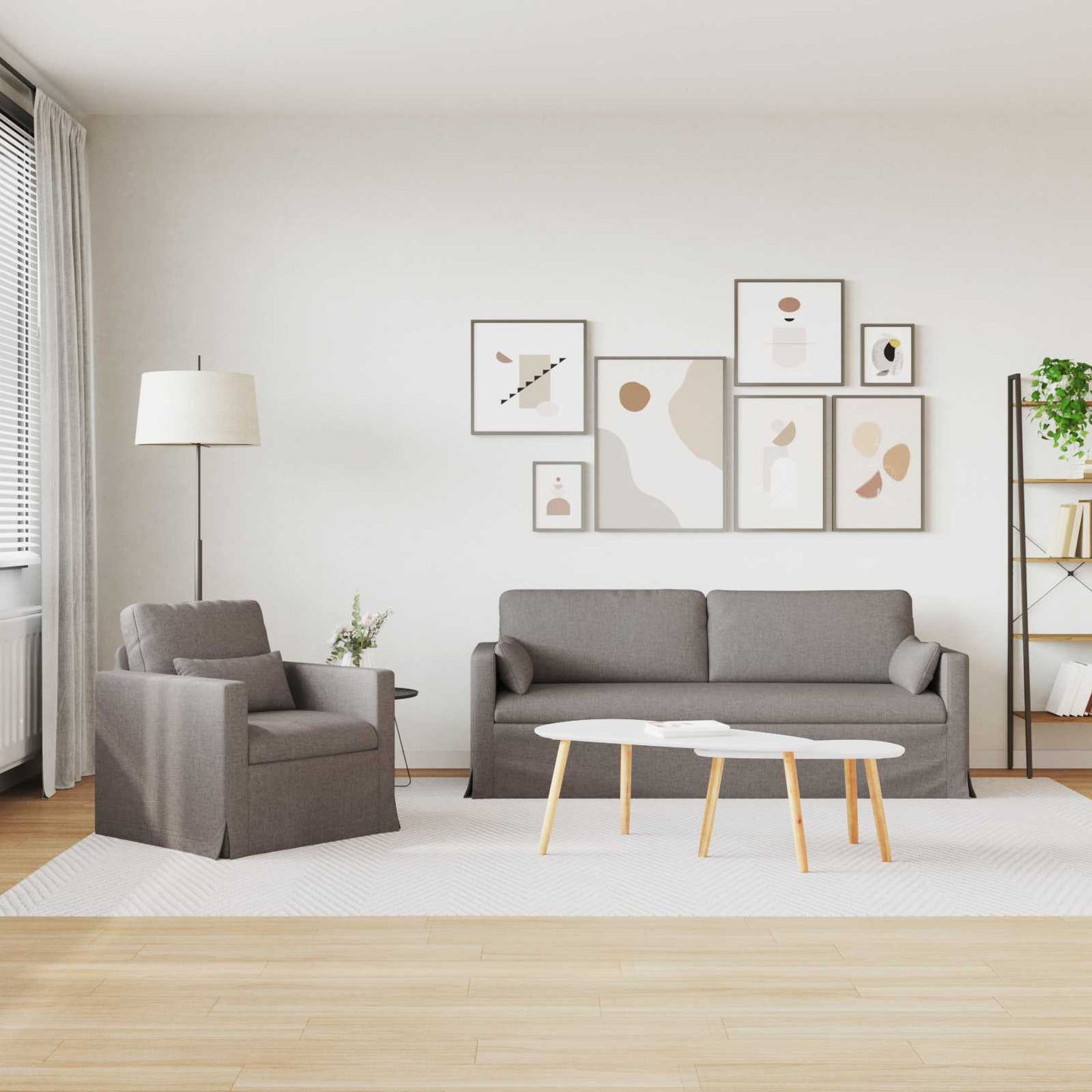 vidaXL Σετ Καναπέ 2 pcs Taupe 198 x 78 x 80 εκ ύφασμα