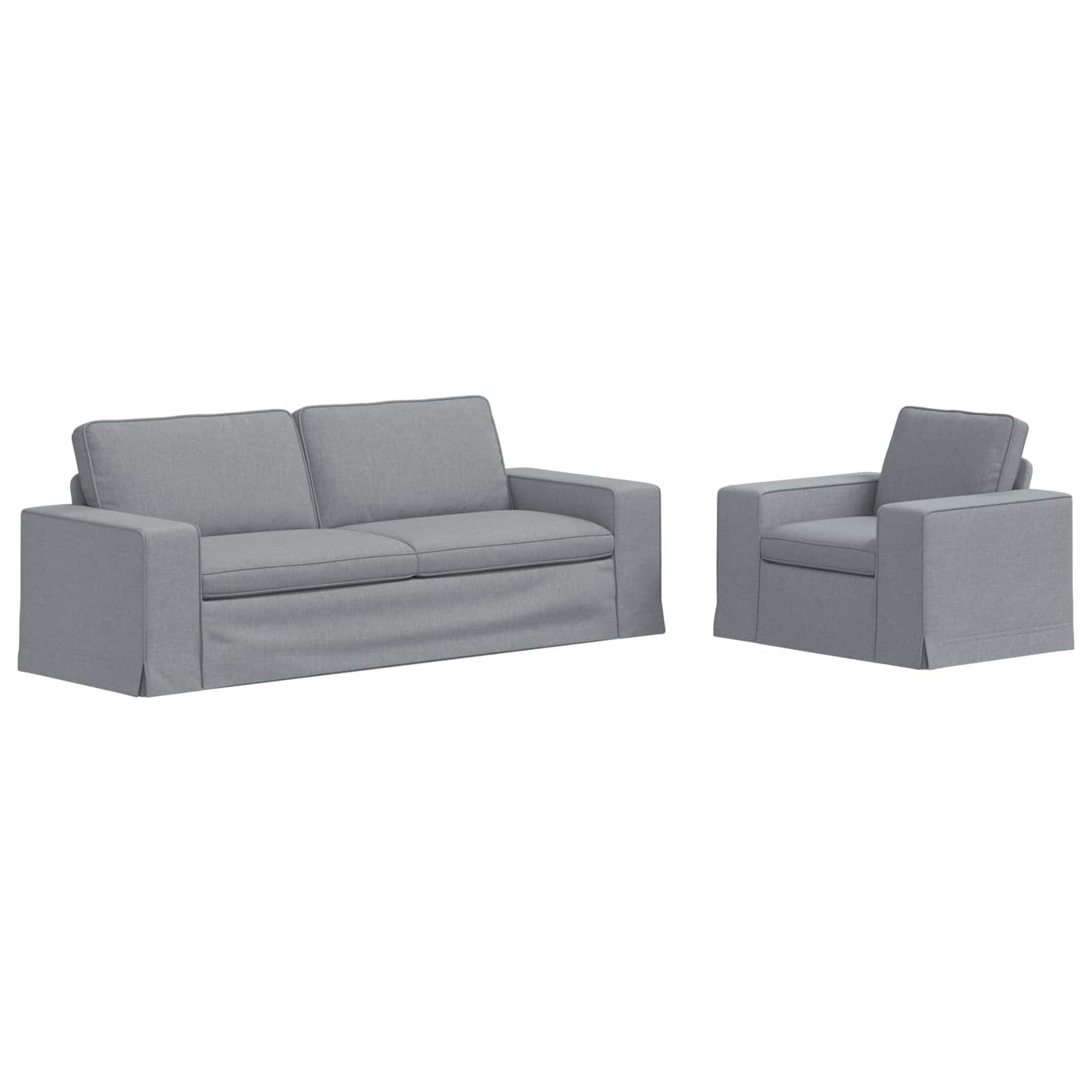 vidaXL Σετ Καναπέ 2 pcs Ανοιχτό γκρι 182 x 80 x 82 εκ ύφασμα