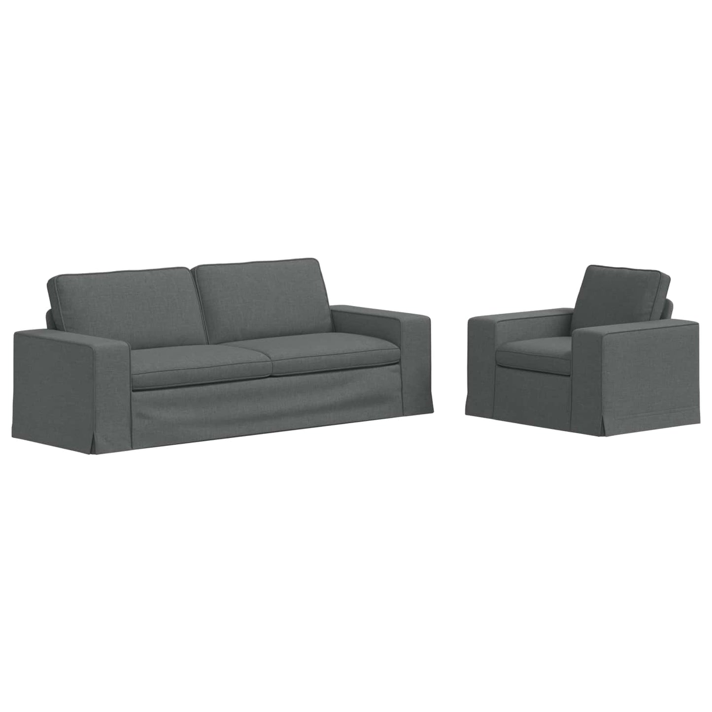 vidaXL Σετ Καναπέ 2 pcs Σκούρο Γκρι 182 x 80 x 82 εκ ύφασμα