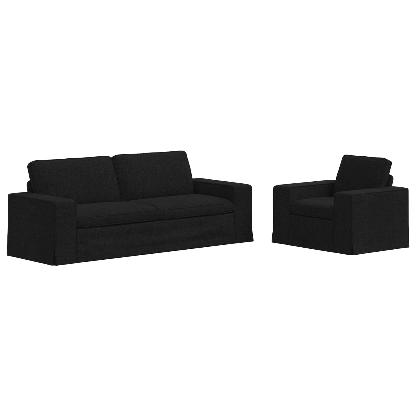 vidaXL Σετ Καναπέ 2 pcs Μαύρο 182 x 80 x 82 εκ ύφασμα