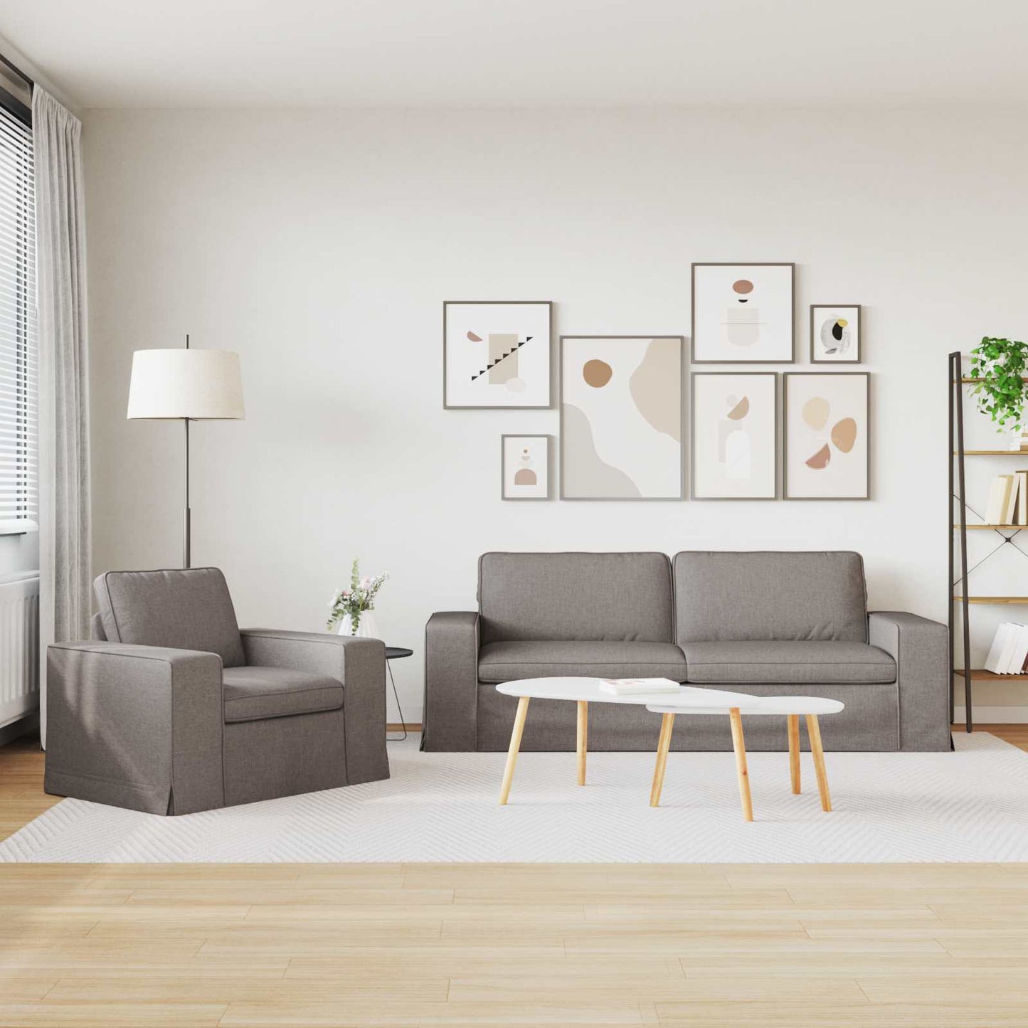 vidaXL Σετ Καναπέ 2 pcs Taupe 222 x 80 x 82 εκ ύφασμα