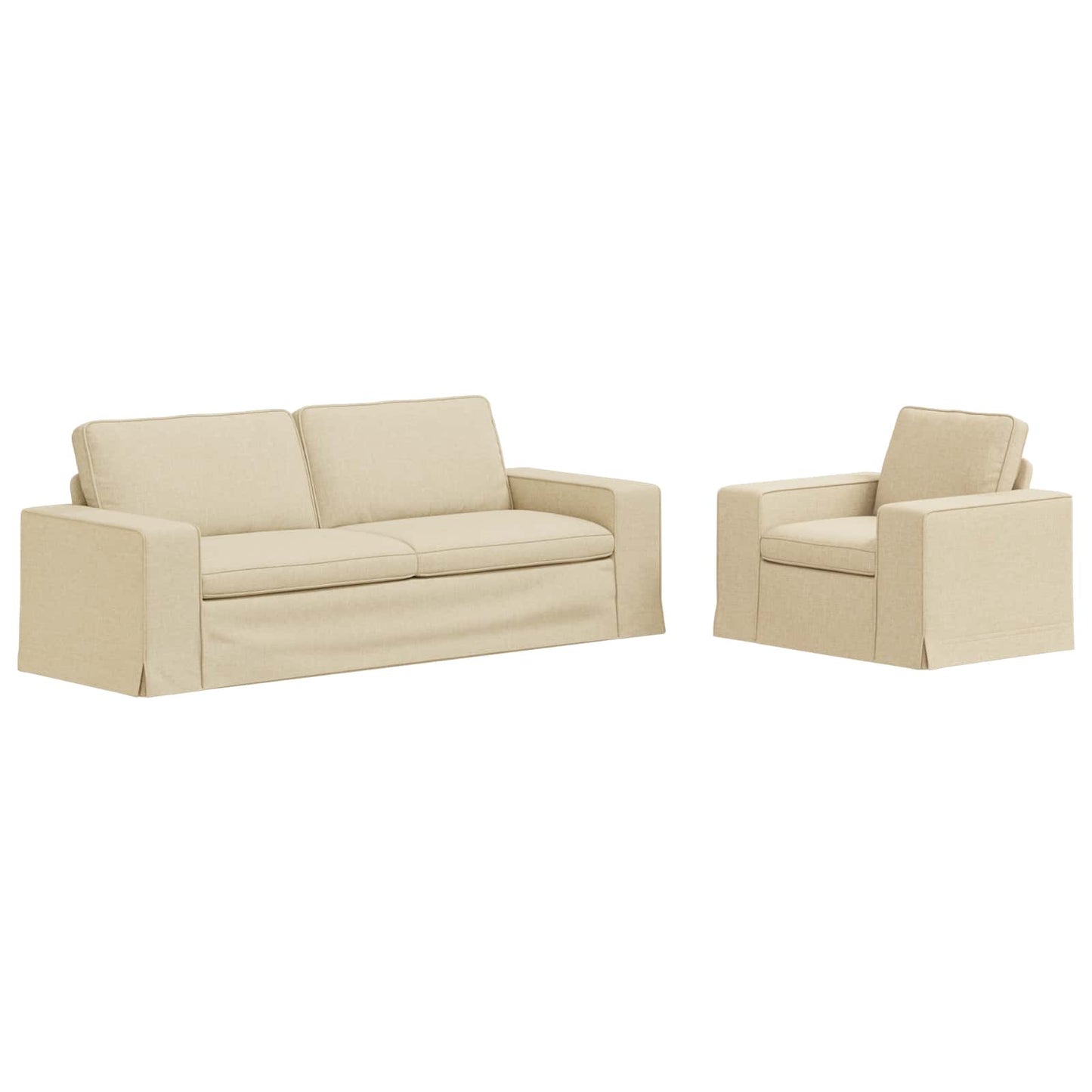 vidaXL Σετ Καναπέ 2 pcs Κρεμ 222 x 80 x 82 εκ ύφασμα