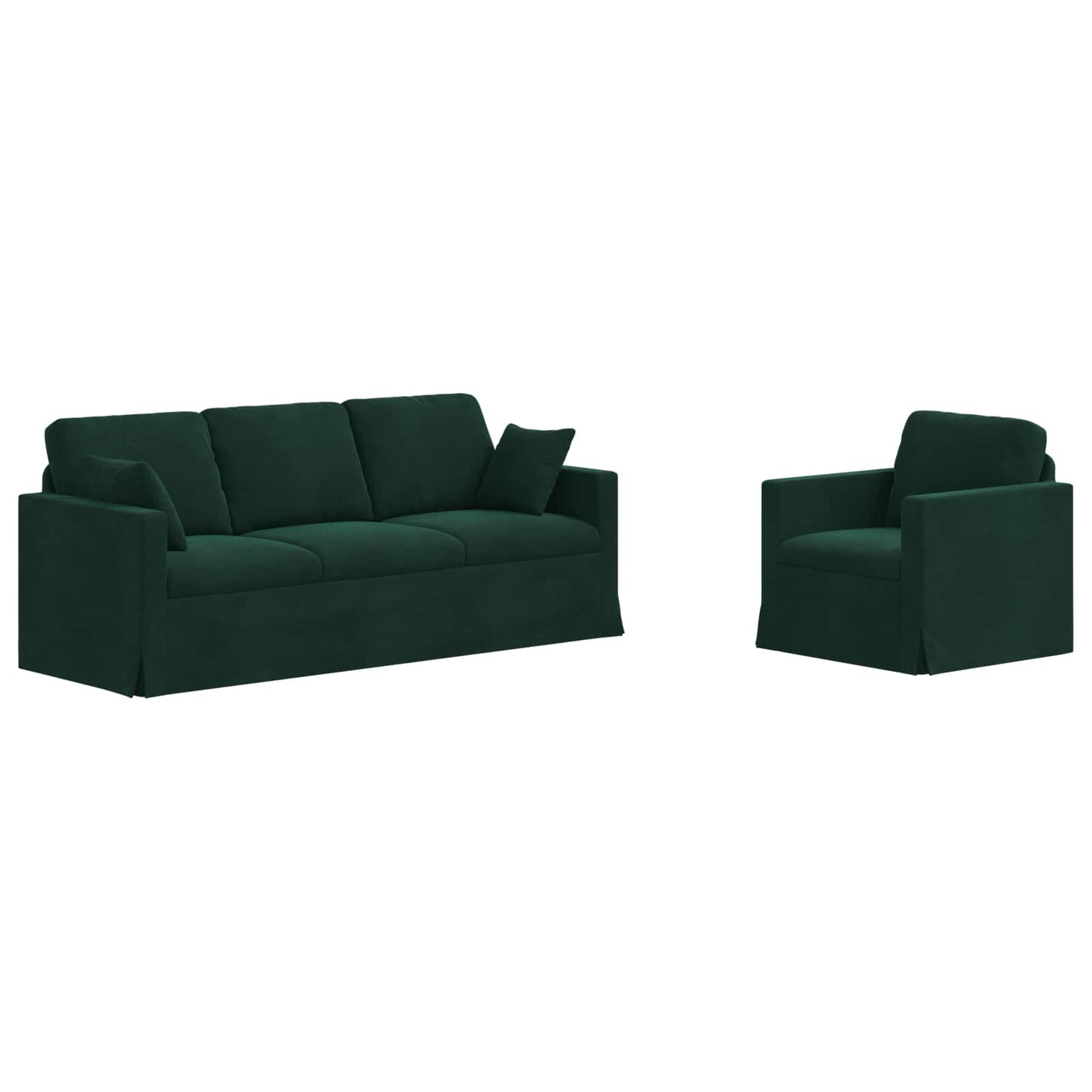 vidaXL Σετ Καναπέ 2 pcs Σκούρο Πράσινο 198 x 78 x 80 εκ Βελούδο