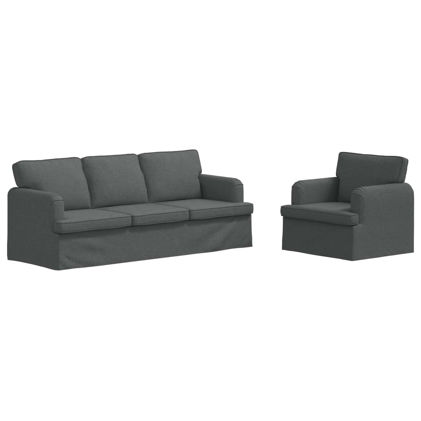 vidaXL Σετ Καναπέ 2 pcs Σκούρο Γκρι 144 x 80 x 85 εκ ύφασμα