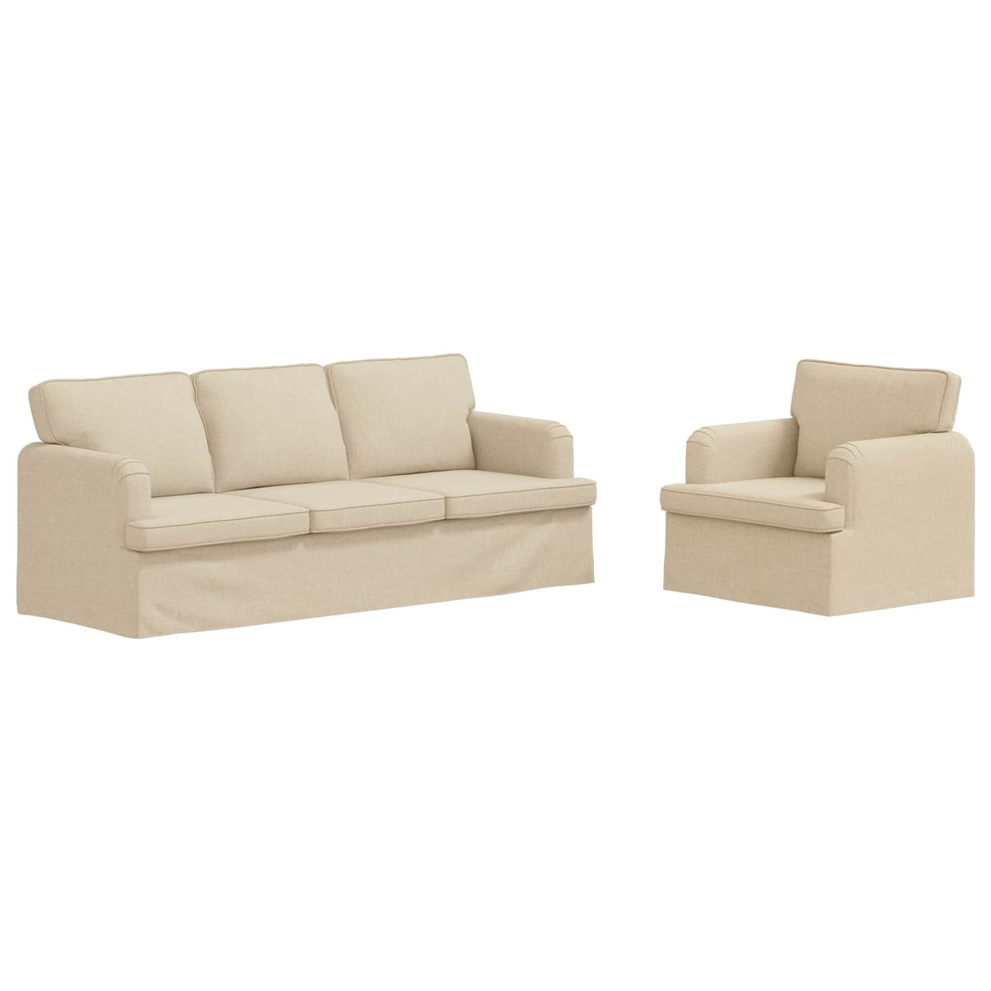 vidaXL Σετ Καναπέ 2 pcs Κρεμ 201 x 80 x 85 εκ ύφασμα