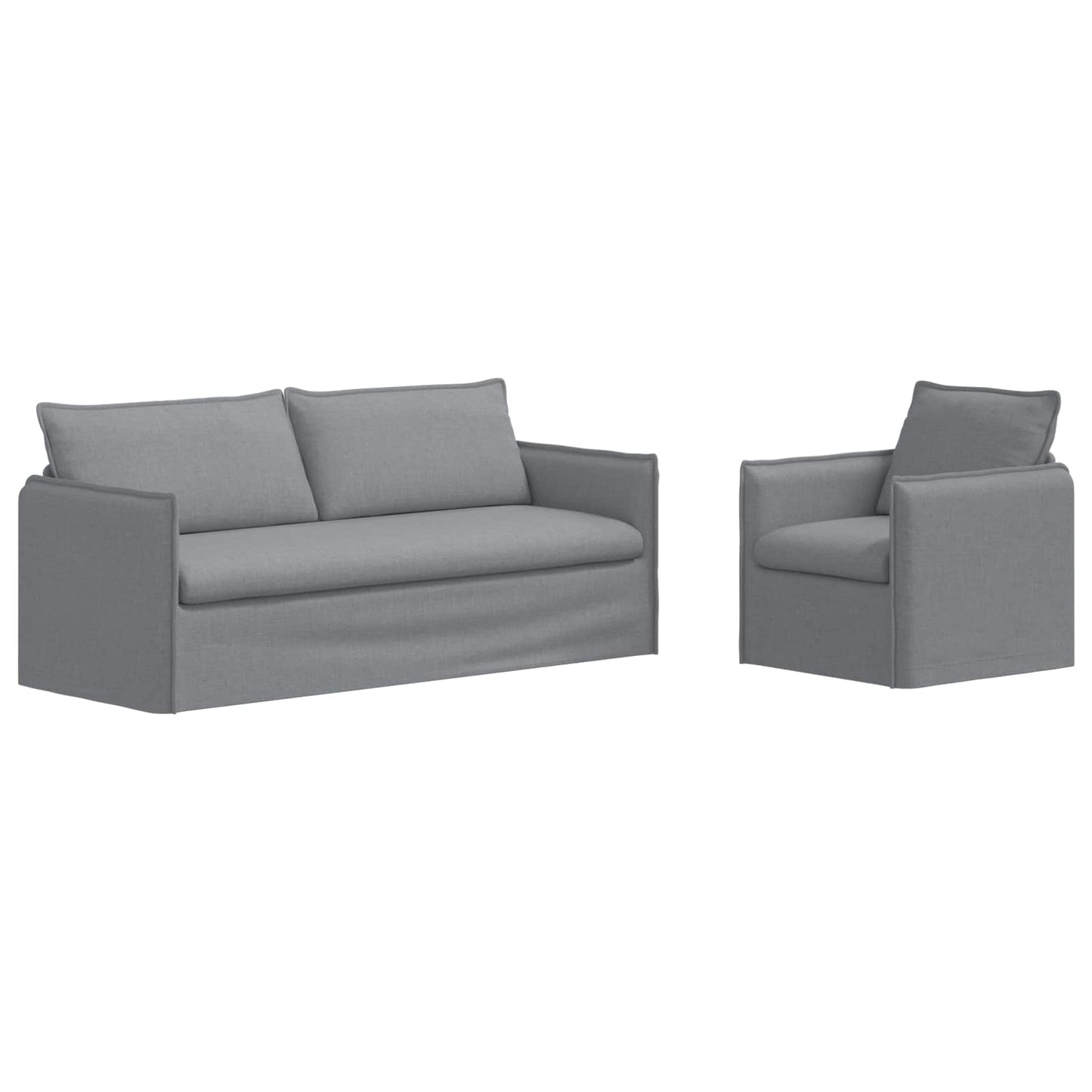 vidaXL Σετ Καναπέ 2 pcs Ανοιχτό γκρι 196 x 82 x 85 εκ Ύφασμα